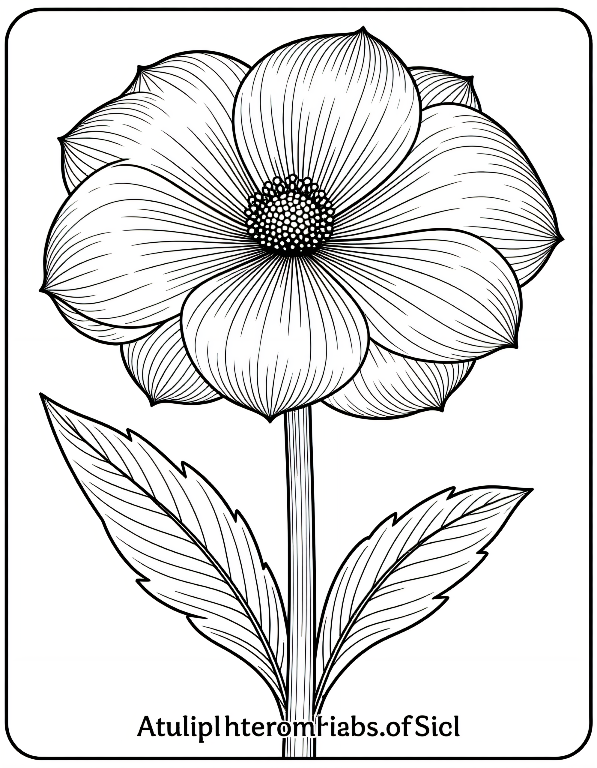 Coloriage tulipe, variante 3