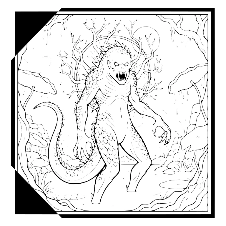Coloriage affiche d’horreur nocturne n°1 à imprimer