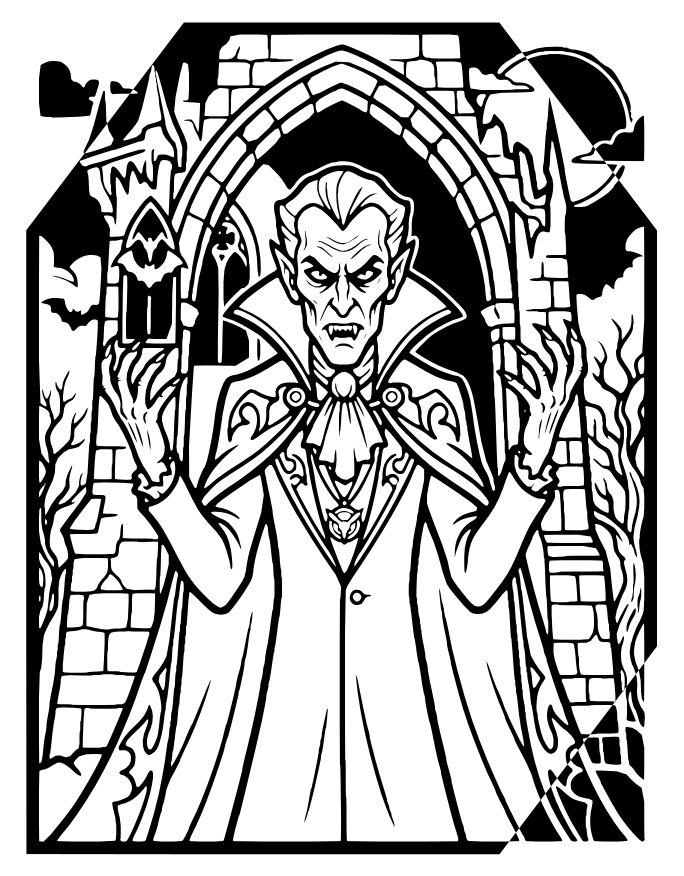 Coloriage affiche d’horreur diabolique n°1 à imprimer