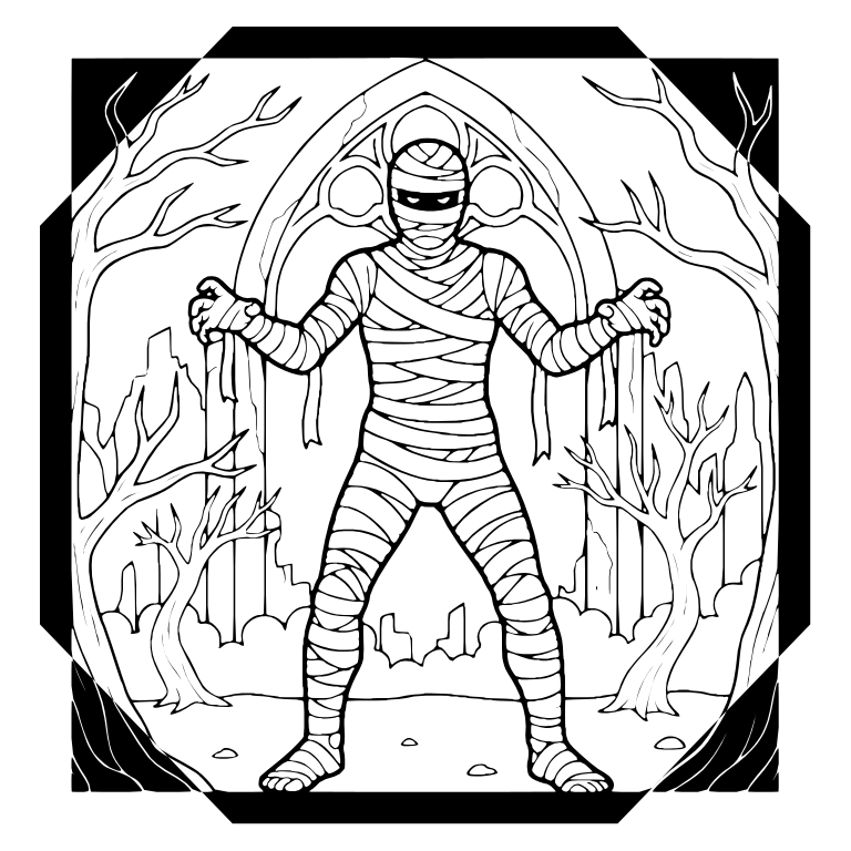 Coloriage affiche d&rsquo;horreur sinistre n°3