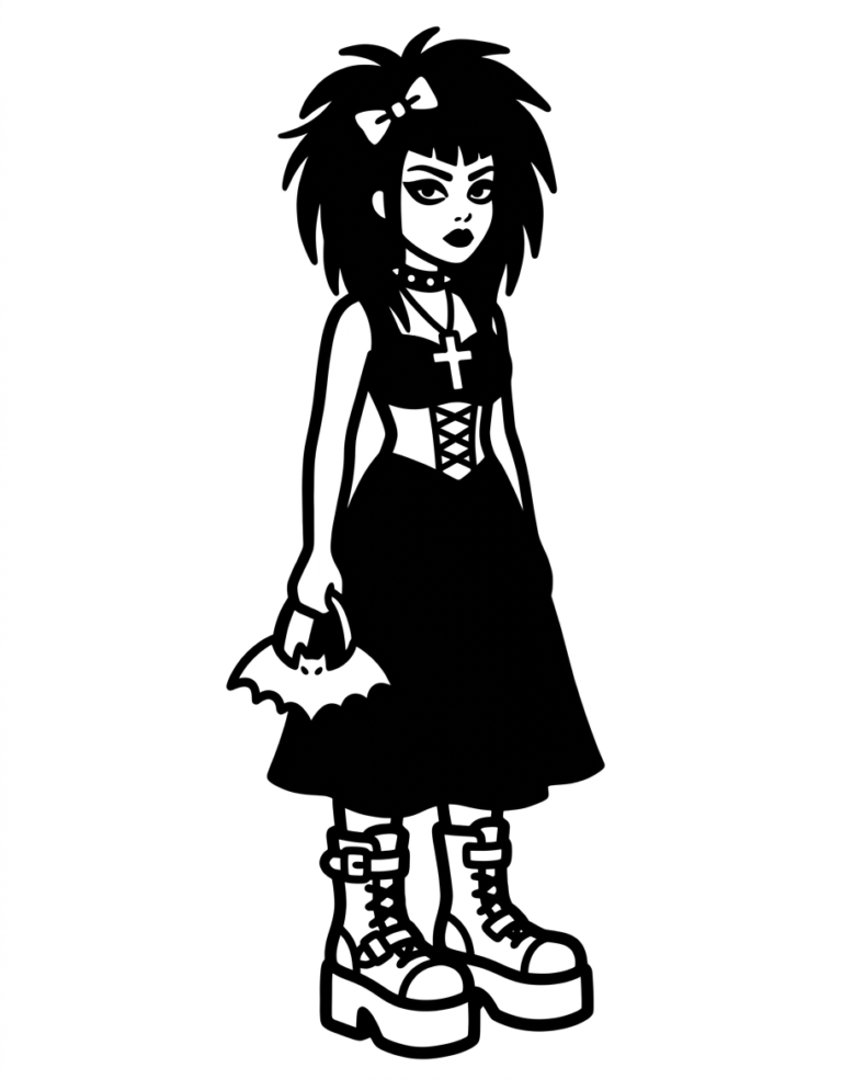 Coloriage style gothique Mall Goth