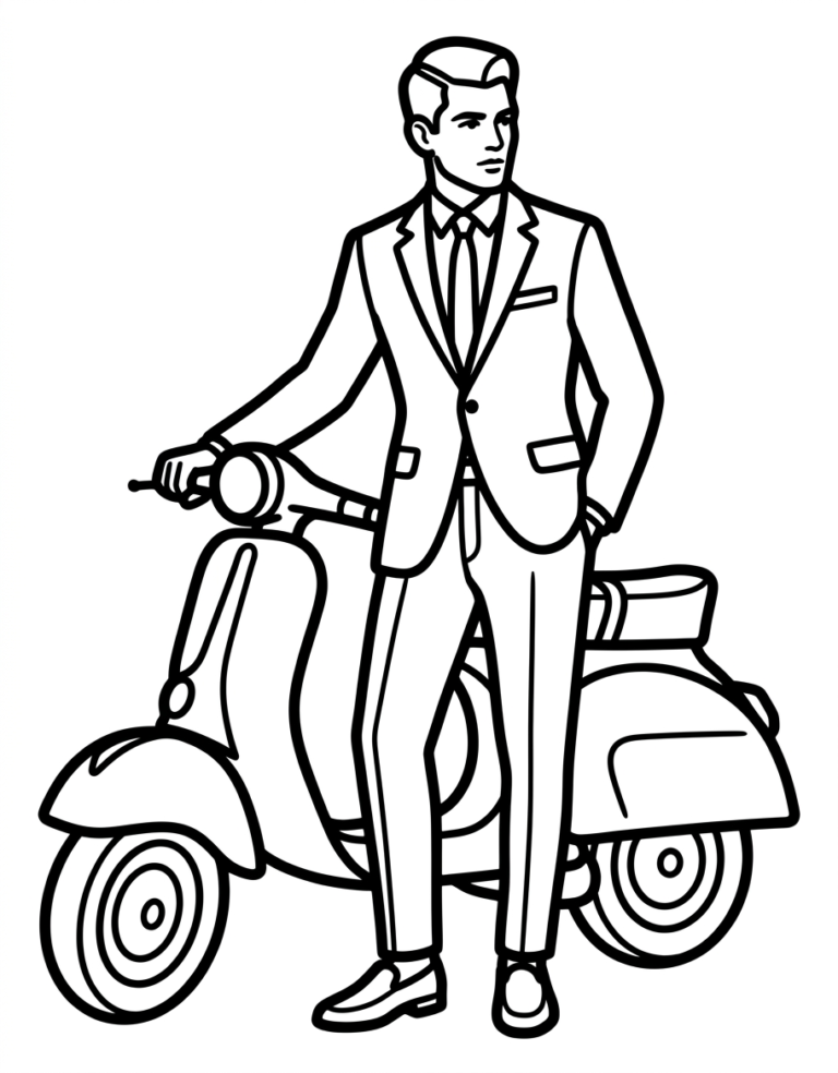 Coloriage style Mod dandy italien