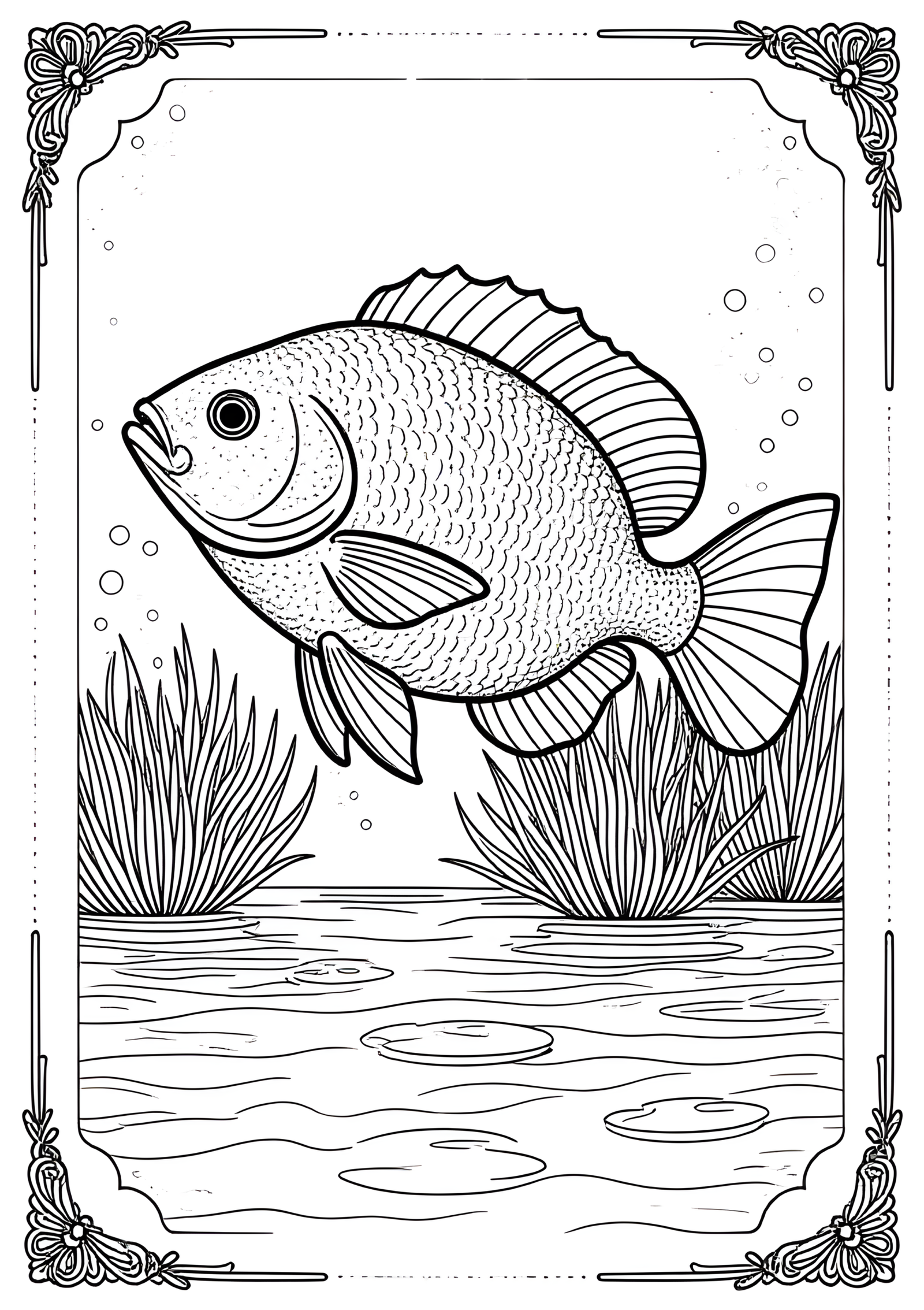 Coloriage Poisson Chirurgien Brouteur à imprimer gratuitement