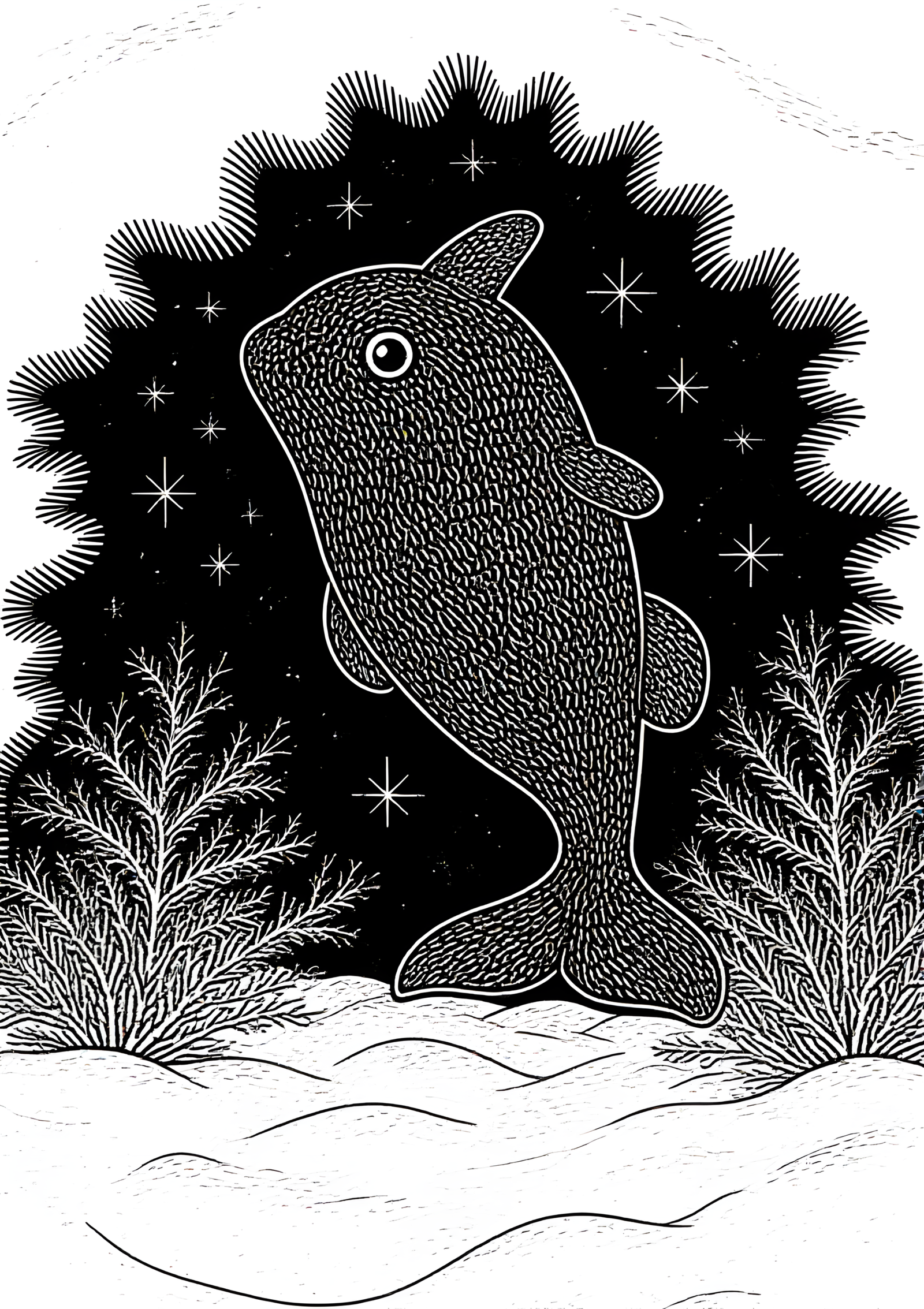 Coloriage ANGUILLE SORTANT D'UN CORAIL à imprimer gratuitement