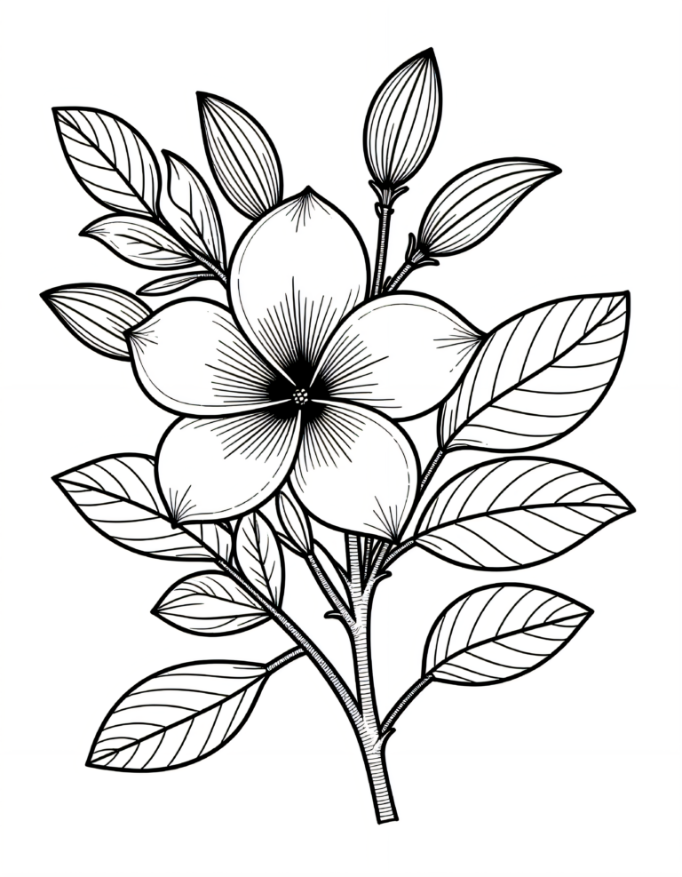 Coloriage Frangipanier à imprimer gratuitement