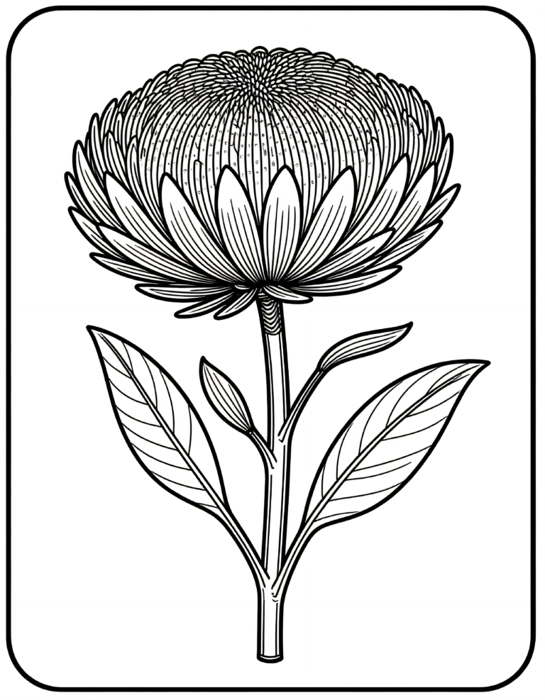 Coloriage Protéa à imprimer gratuitement