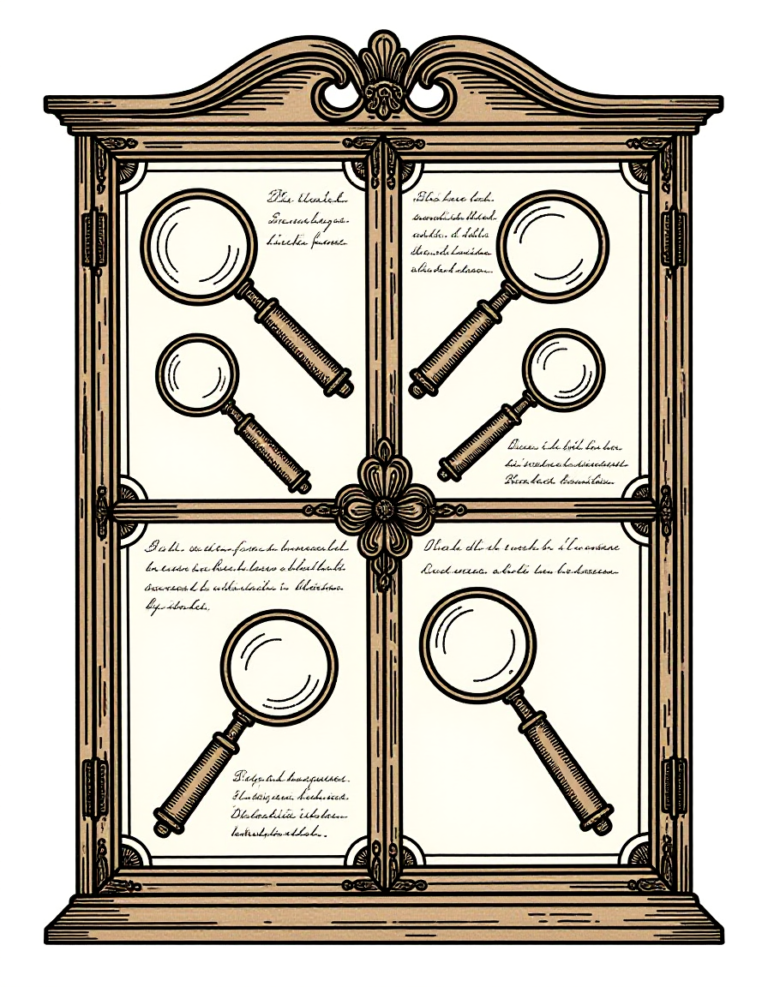 Coloriage Armoire d&rsquo;apothicaire remplie de curiosités et d&rsquo;outils à imprimer gratuitement