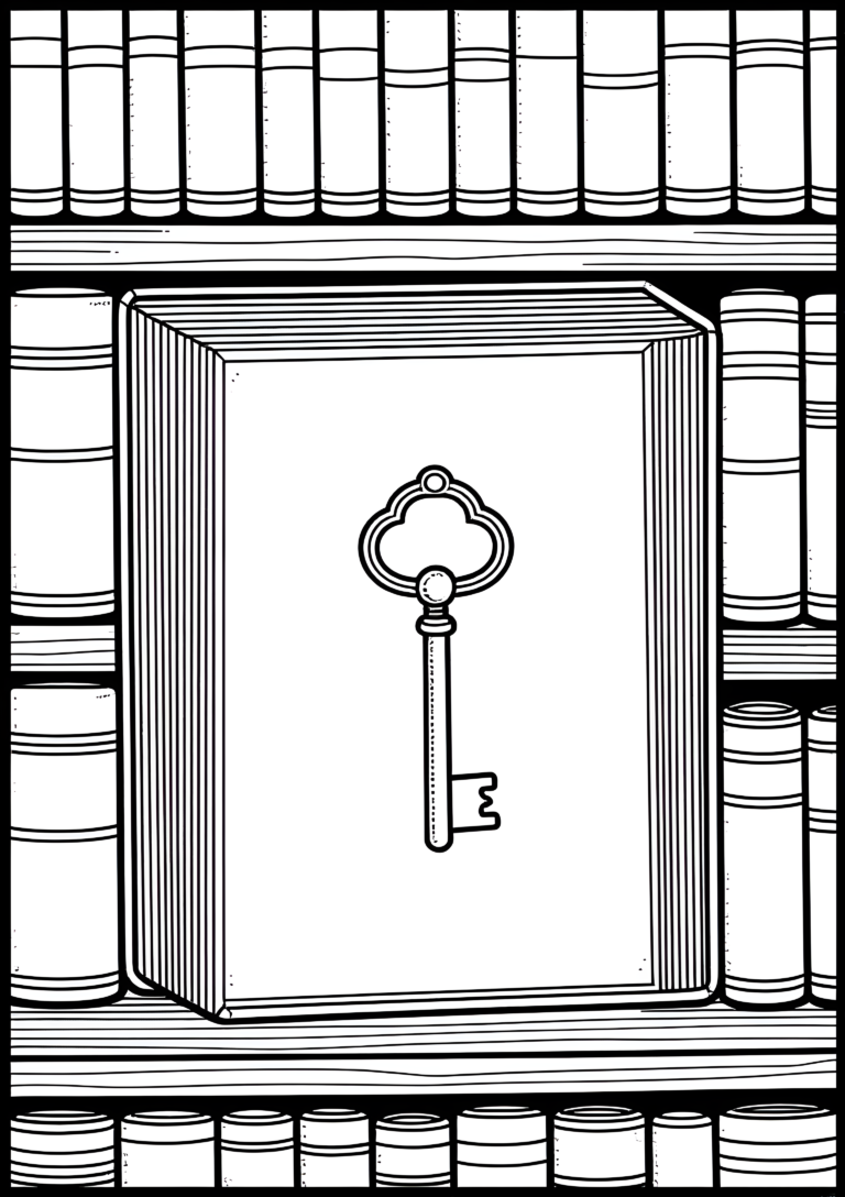 Coloriage Clé Secrète sur Coussin de Velours à imprimer gratuitement