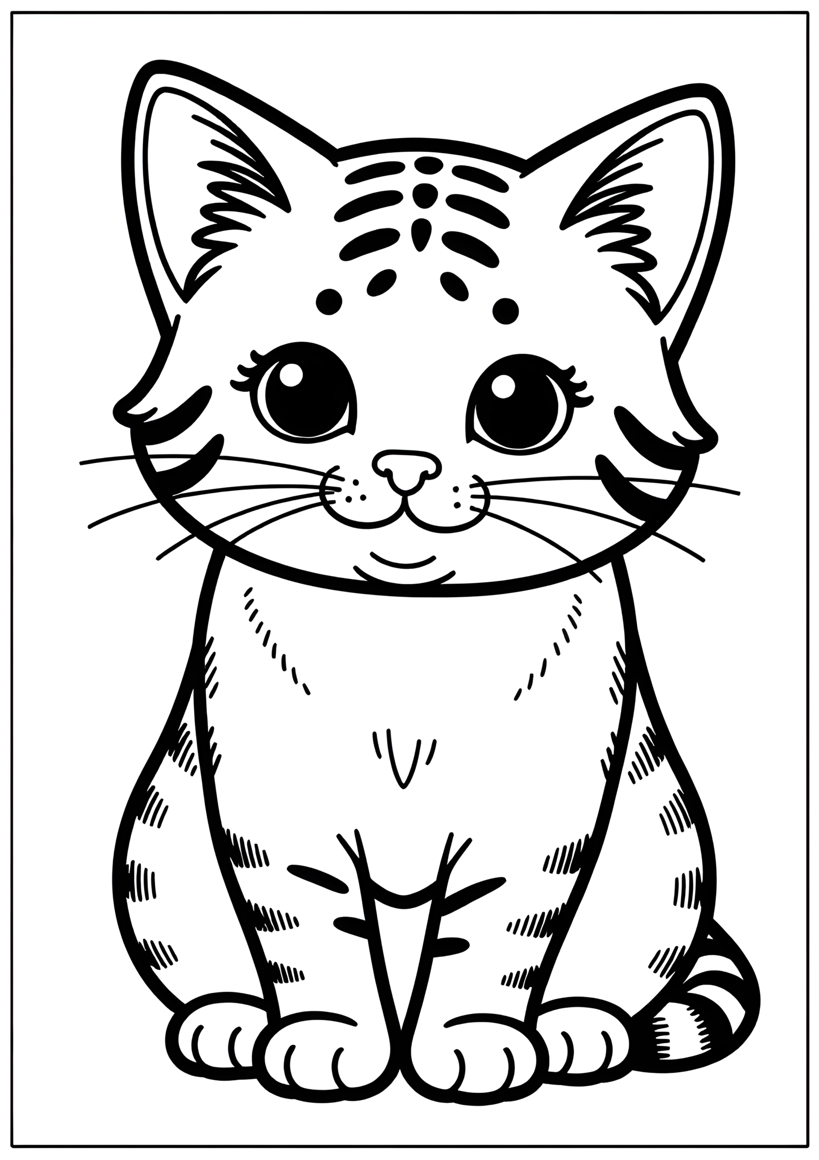 Coloriage Chat Foldex à Colorier Motif Simple, variante 1