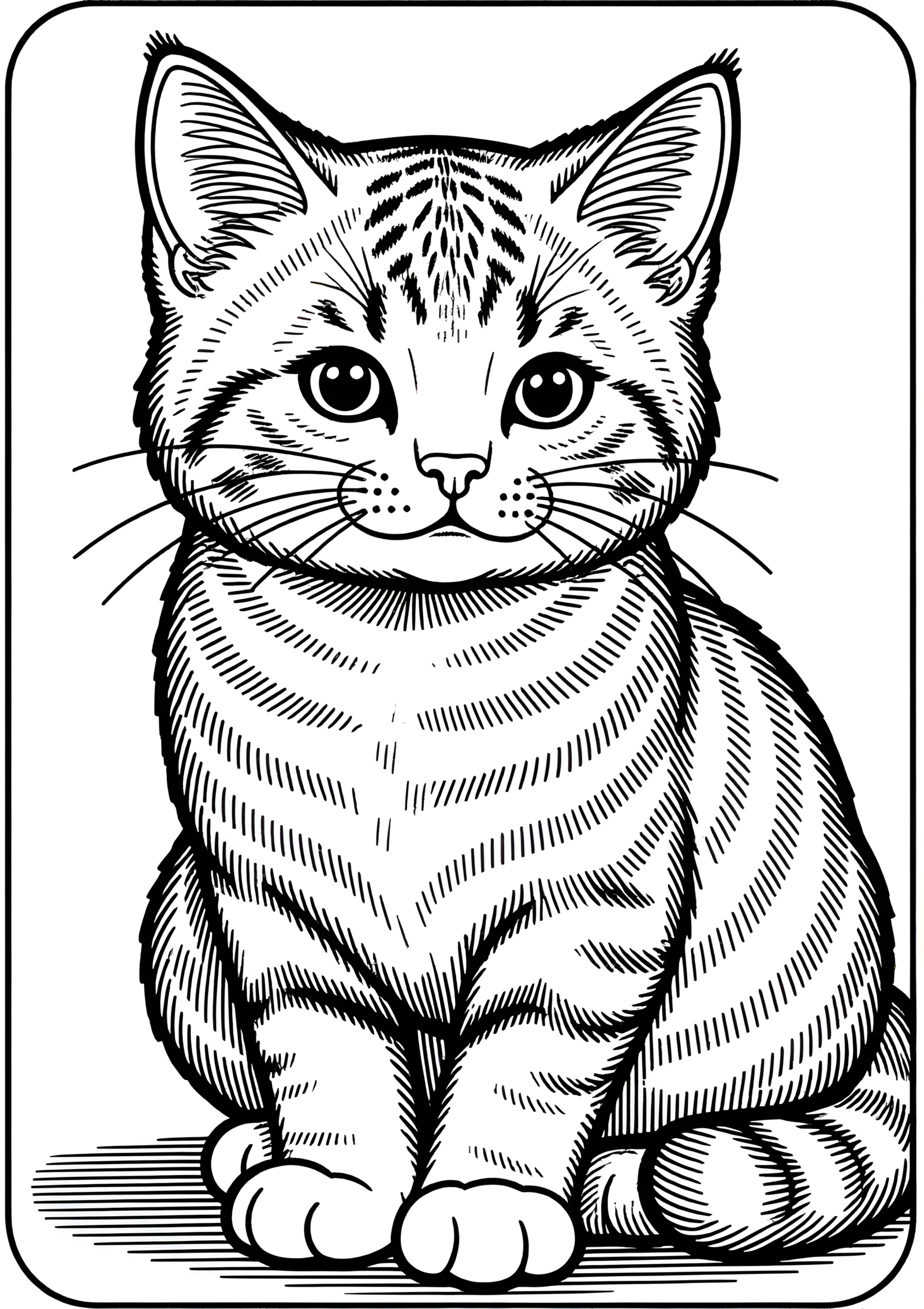 Coloriage Chat Serrade Petit à colorier, variante 1