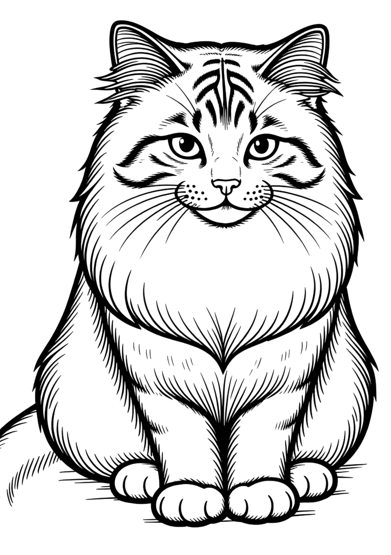 Coloriage Chat Asiatique Mi-long Poil à Colorier à imprimer gratuitement