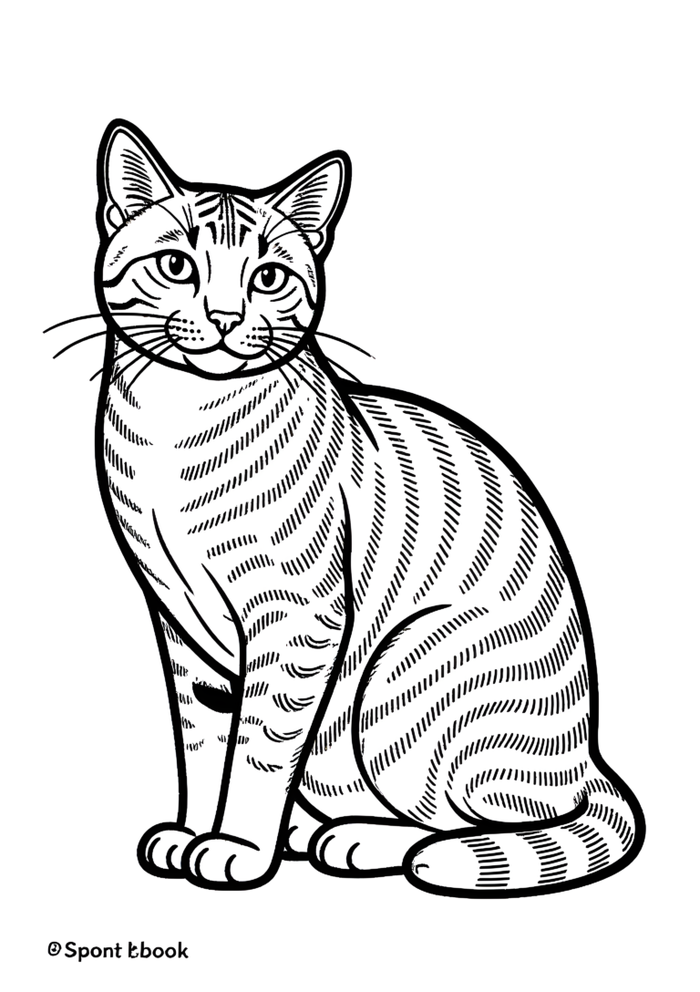 Coloriage Chat Mau Arabe Assis Page Coloriage à imprimer gratuitement