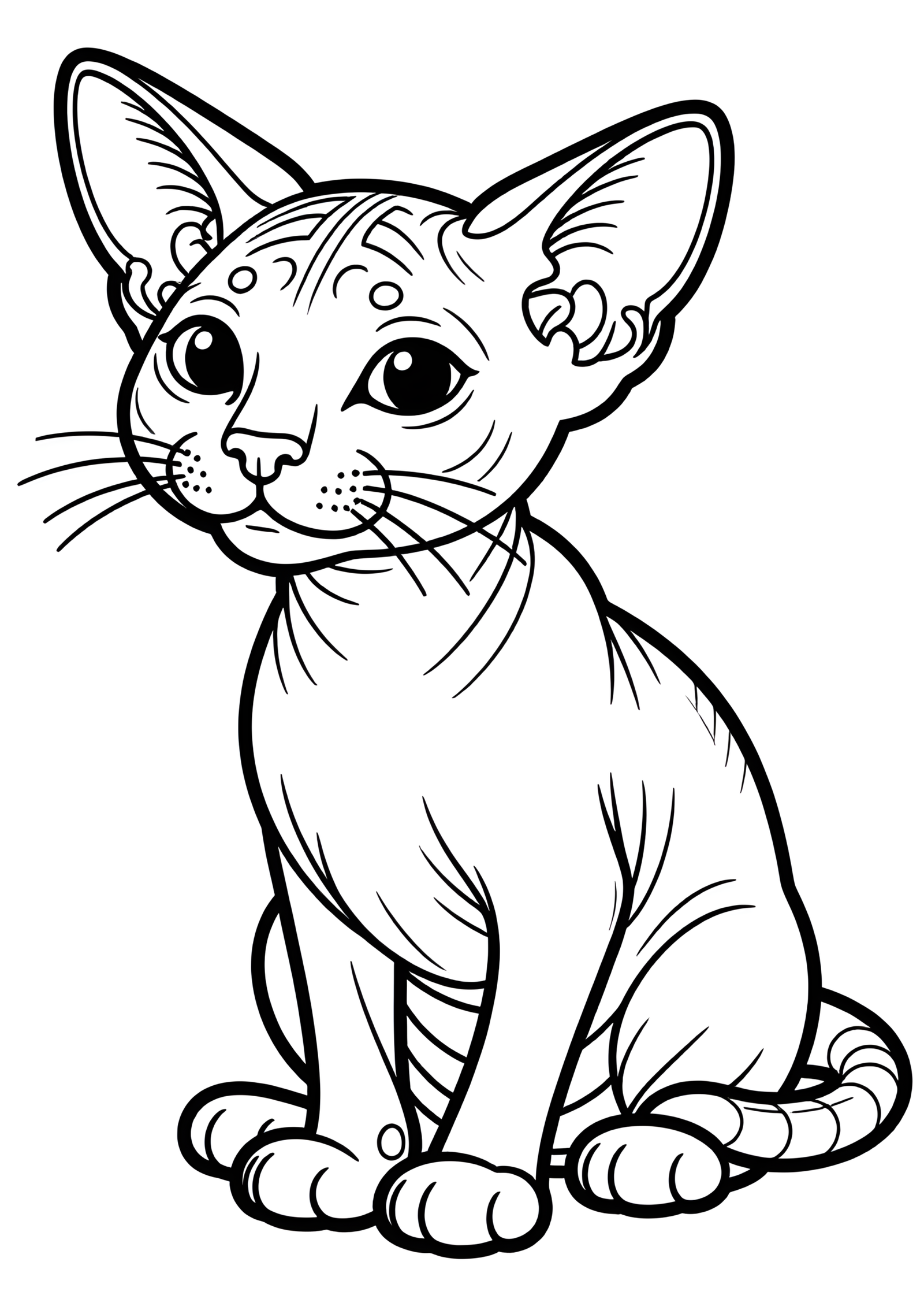 Coloriage Motif De Coloriage Chat Dwelf Simplet, variante 1