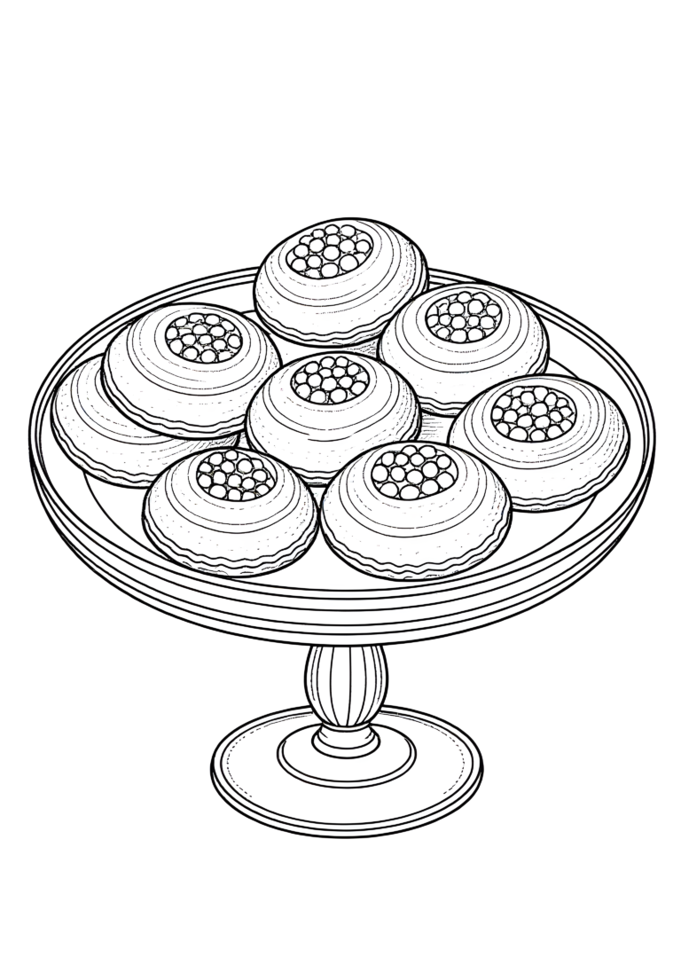 Coloriage Petits chaussons aux fruits de noix délicieux à imprimer gratuitement