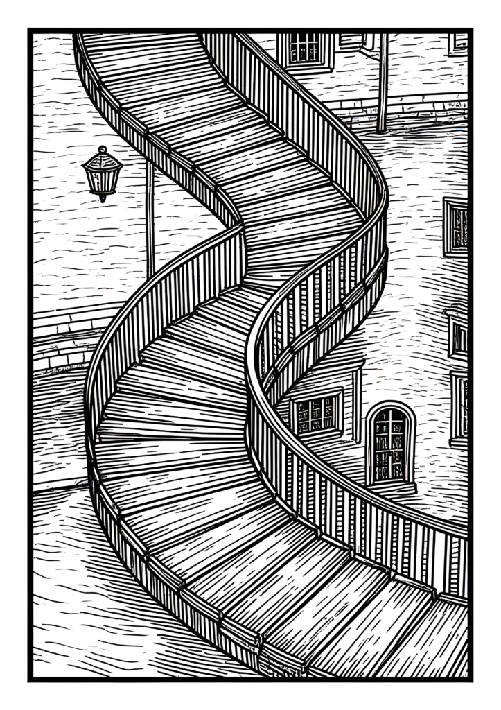 Coloriages Escaliers du monde