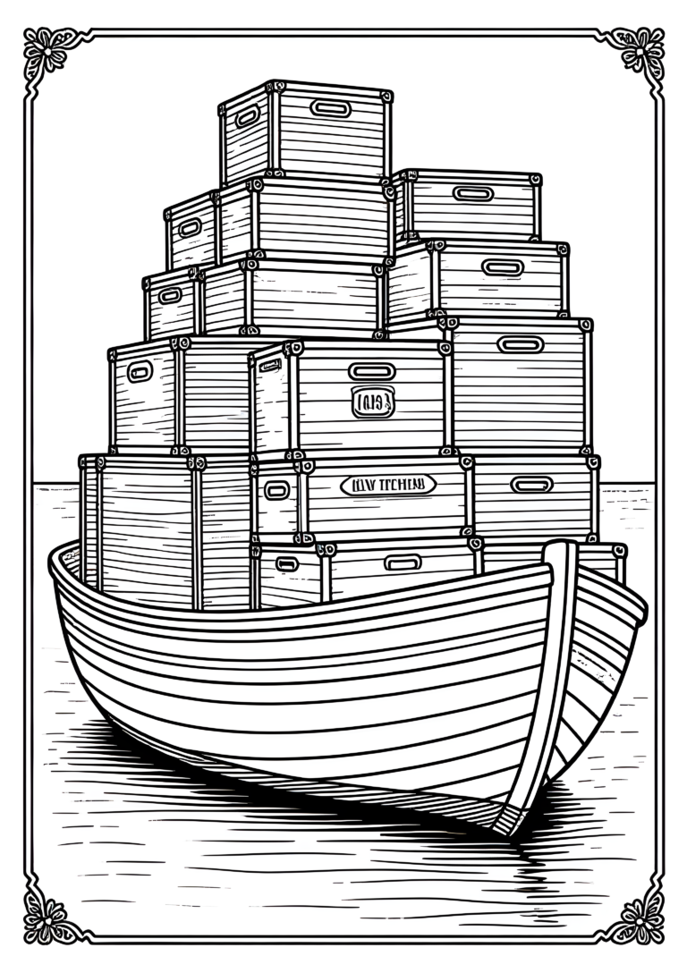 Coloriage Bateau de pêche baltique à imprimer gratuitement