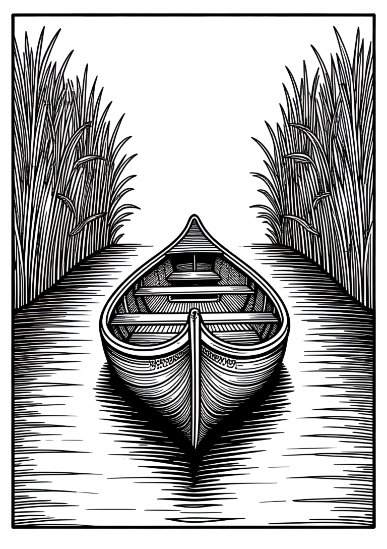 Coloriage Barque sculptée amérindienne à imprimer gratuitement