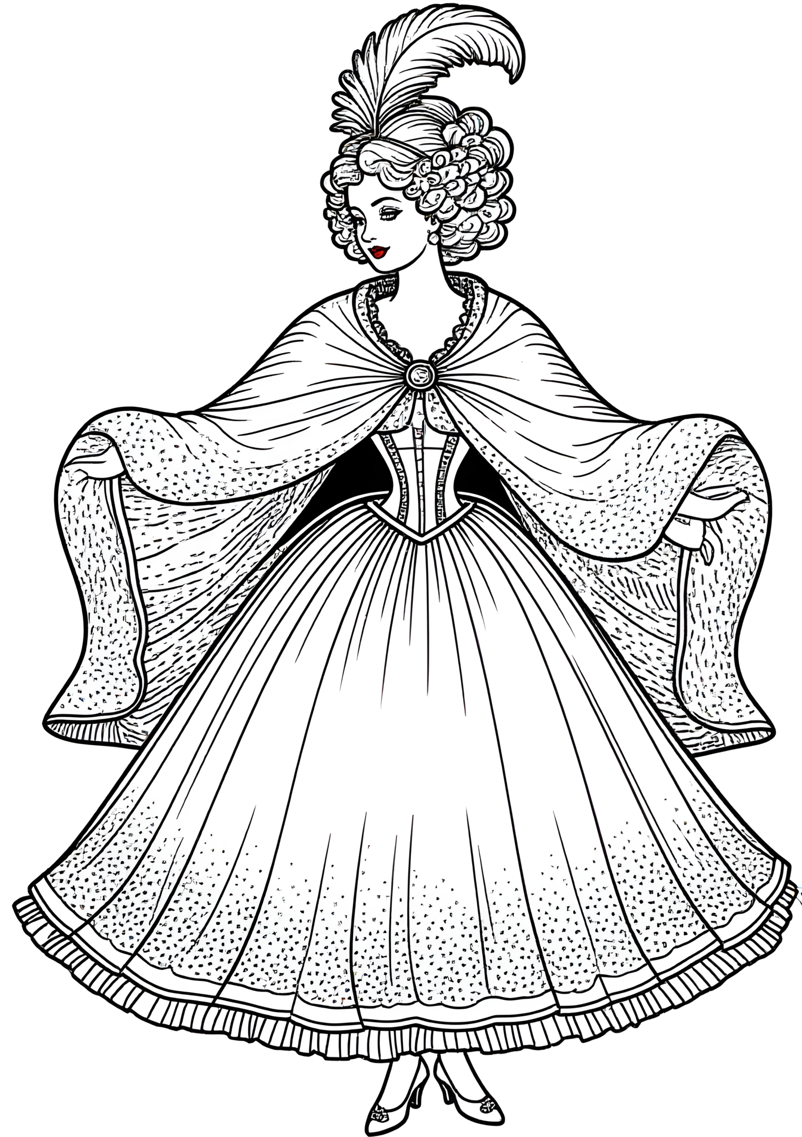 Coloriage Robe Poodle des Années 1950 à imprimer gratuitement