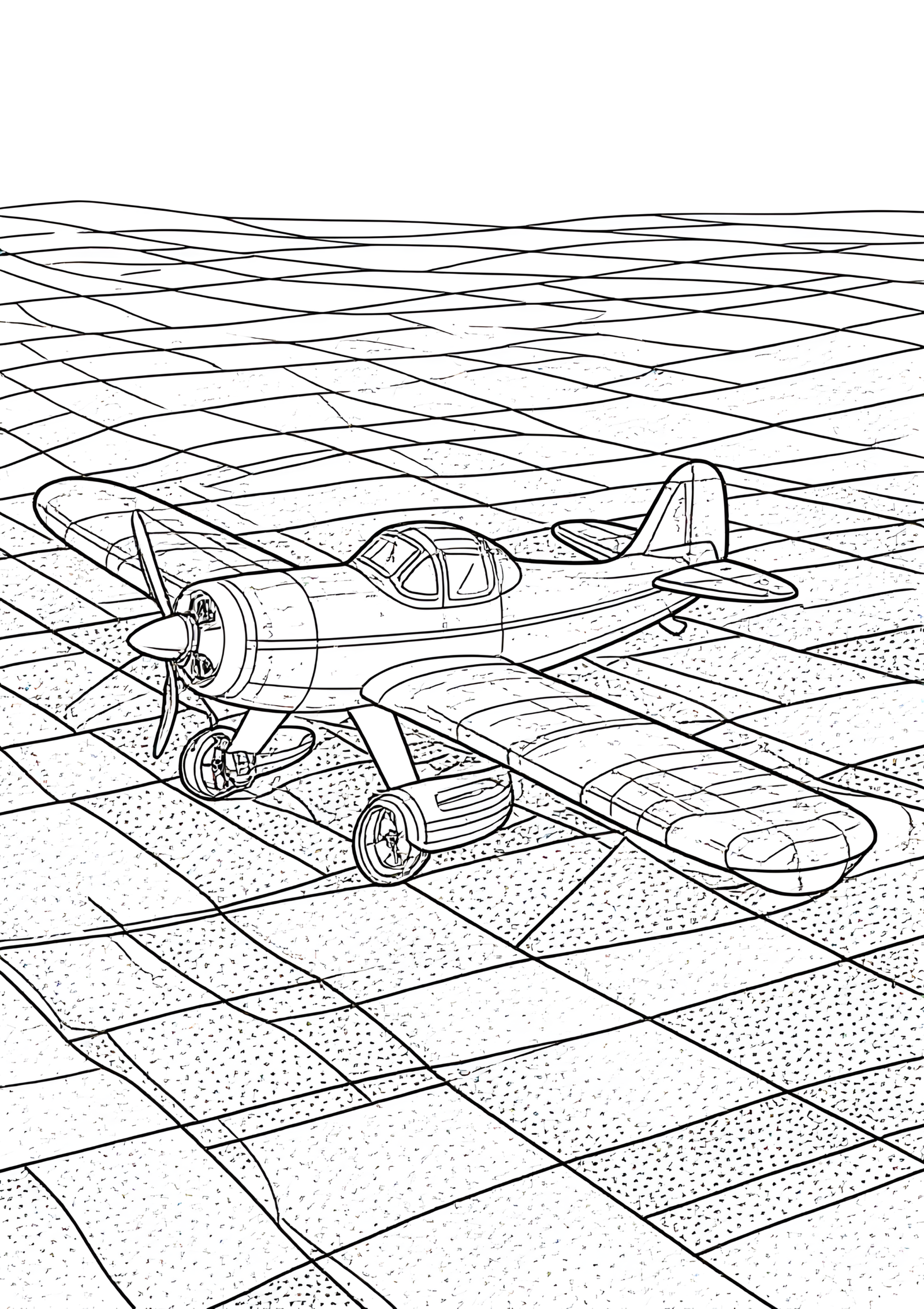 Coloriage Biplan à ailes superposées à imprimer gratuitement