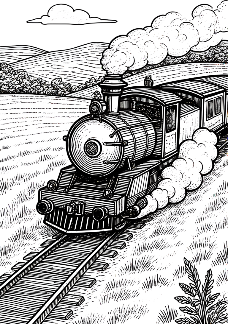 Coloriage Avion Contre Train Vintage à imprimer gratuitement