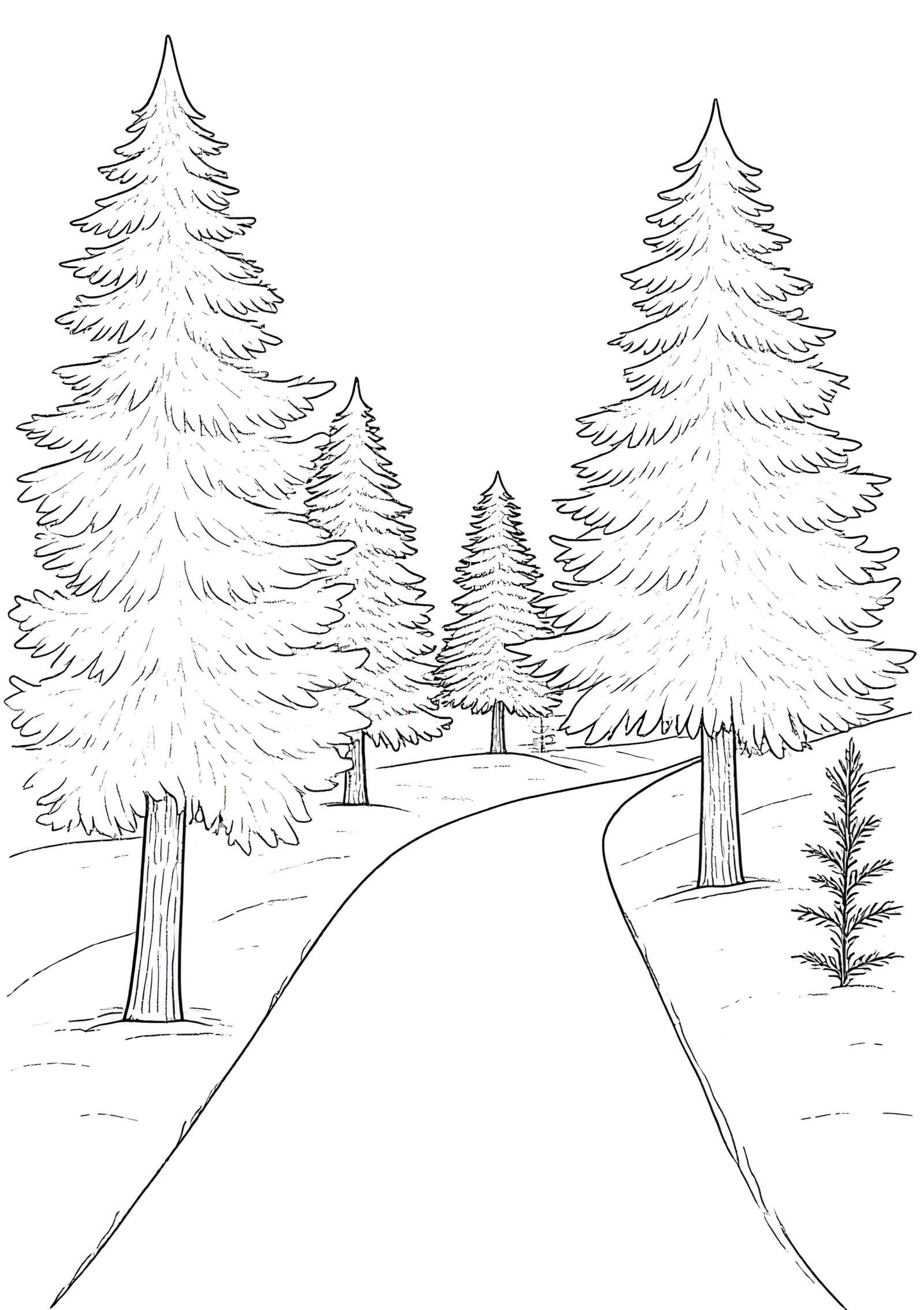 Coloriage Canal d’Hiver dans la Brume, variante 1