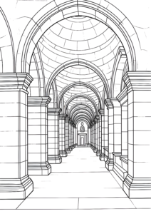 Coloriage Arcade Bordant un Quadrilatère Universitaire