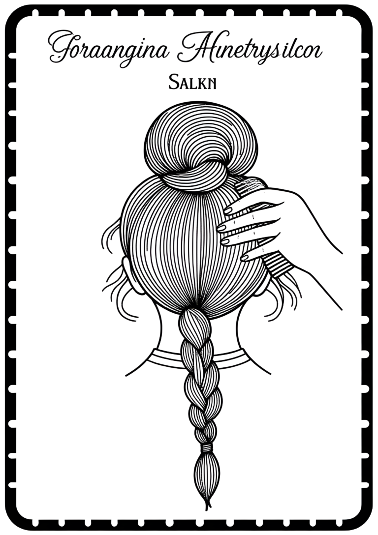 Coloriage CHIGNON ÉLÉGANT à imprimer gratuitement