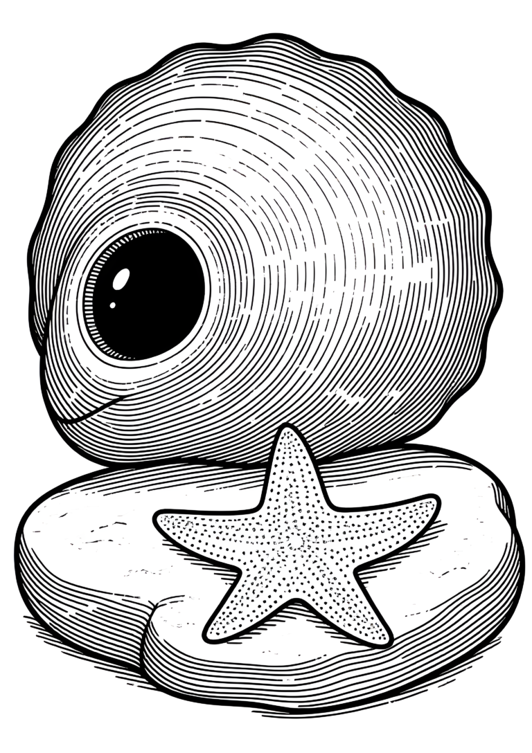 Coloriage COQUILLAGE CYPRÉE à imprimer gratuitement