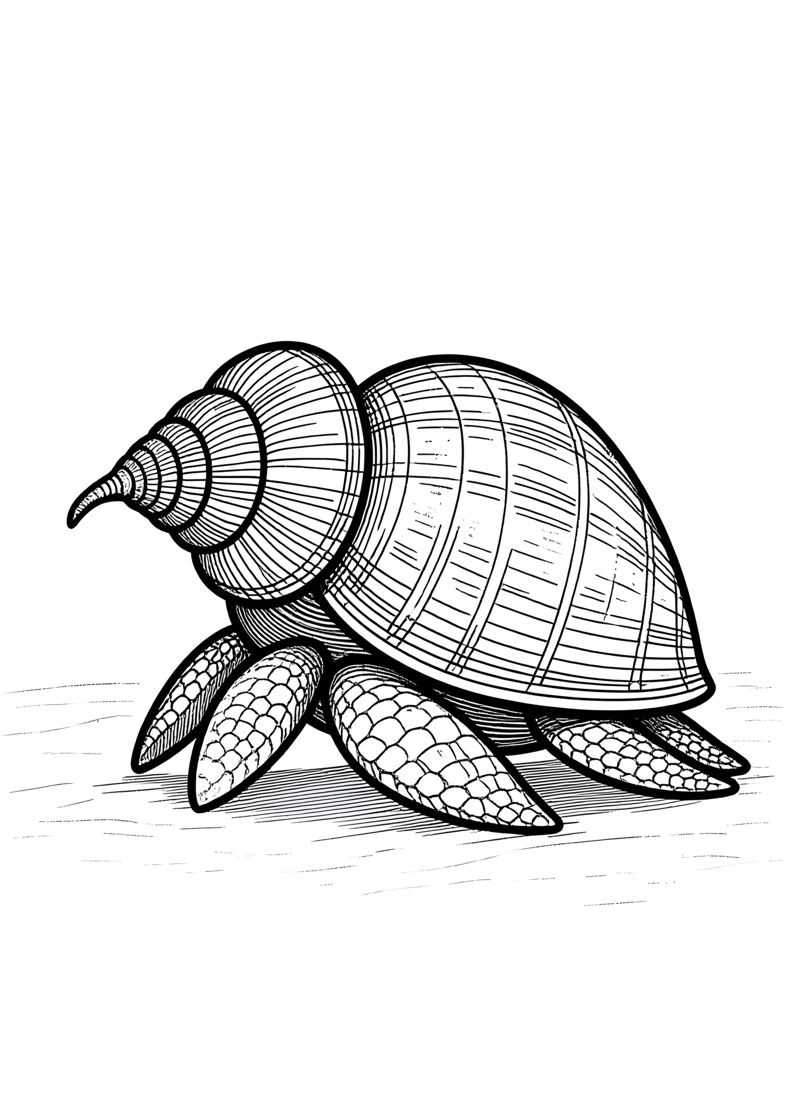 Coloriage Pagure Bernard-l’Ermite à imprimer gratuitement