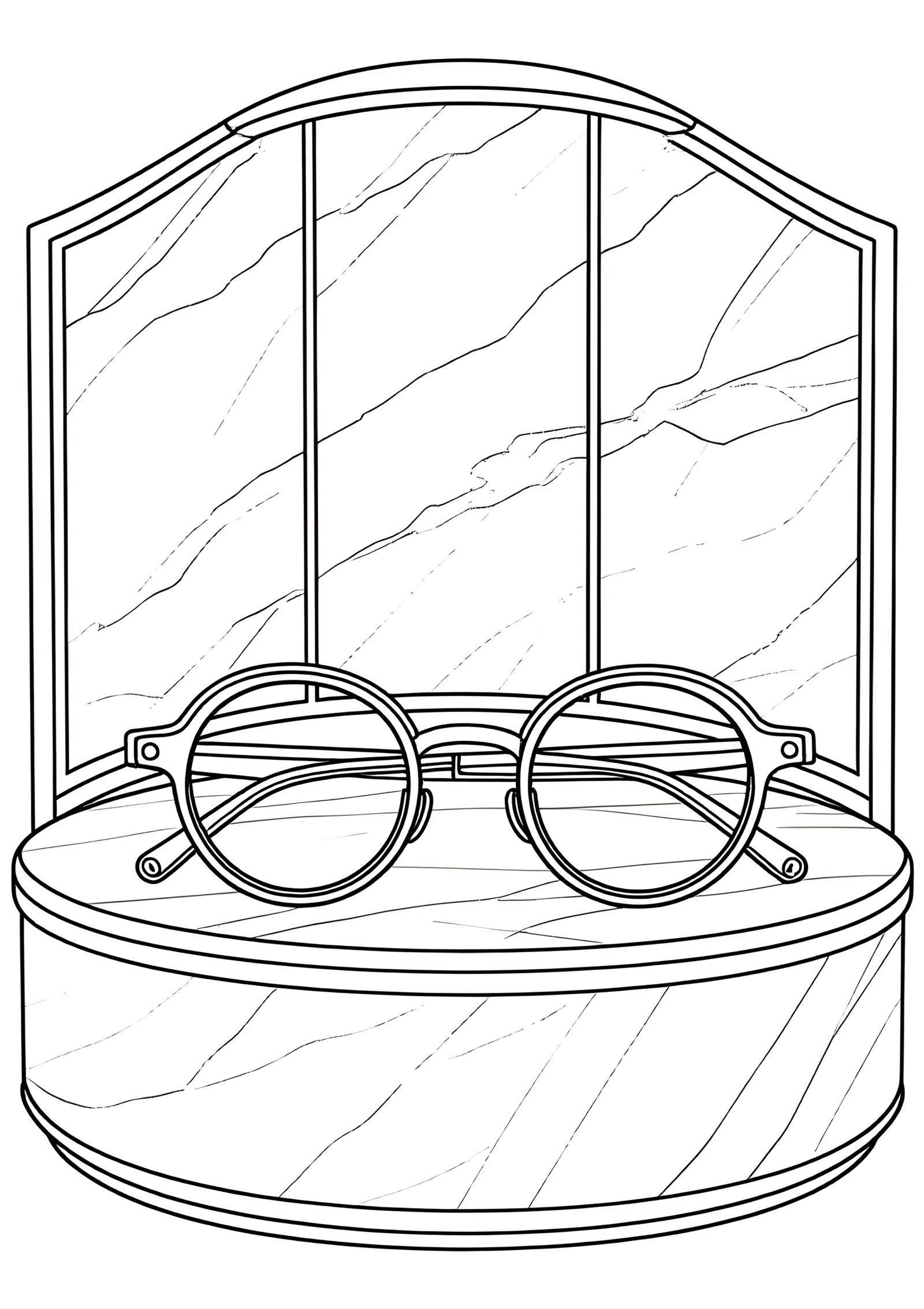 Coloriage Magasin D Opticien Vintage, variante 1