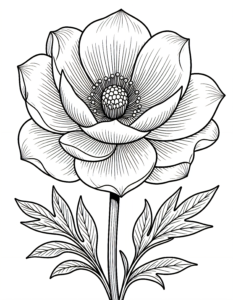 Coloriage Pivoine