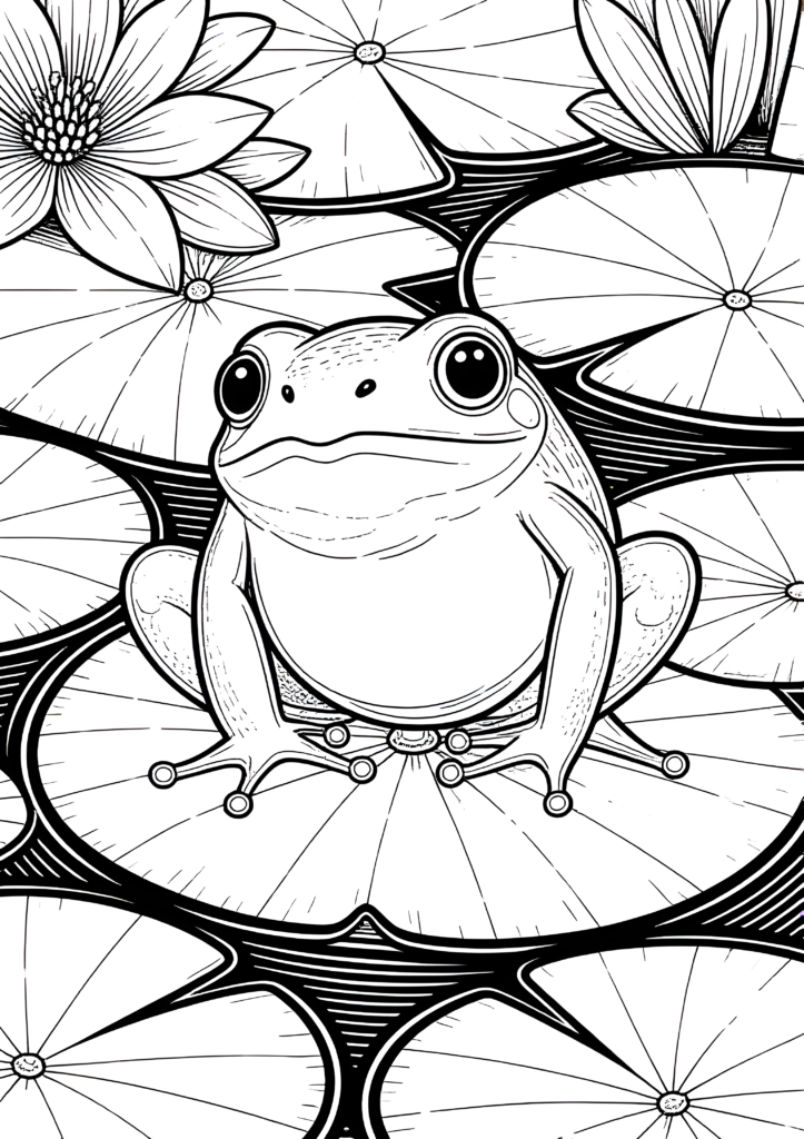 Coloriages Grenouilles & amphibiens