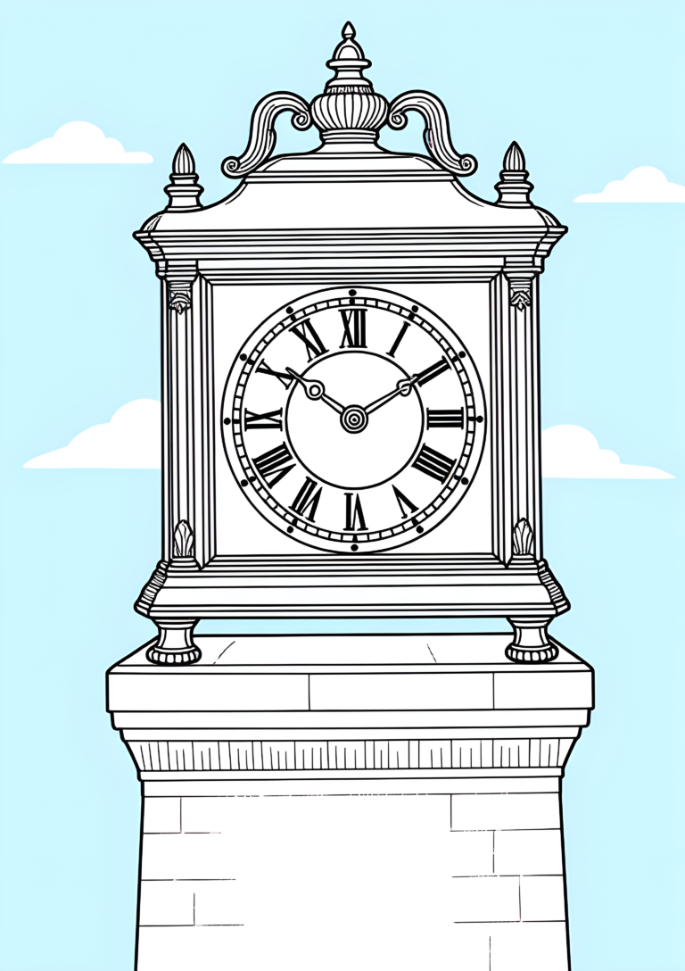 Coloriage Pendule de Voyage en Laiton à imprimer gratuitement