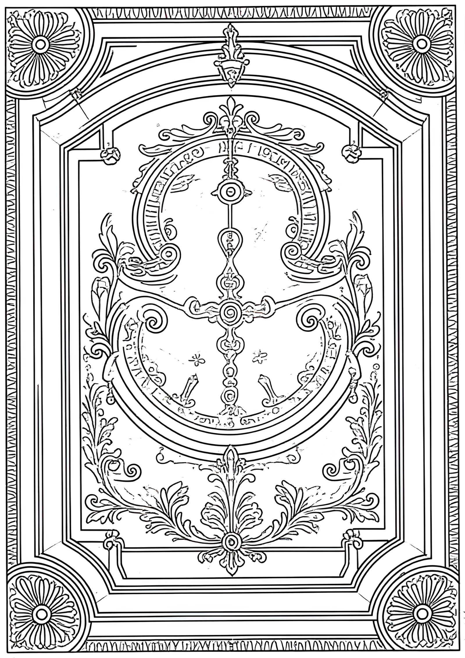 Coloriage Horloge d’édifice à chiffres romains à imprimer gratuitement