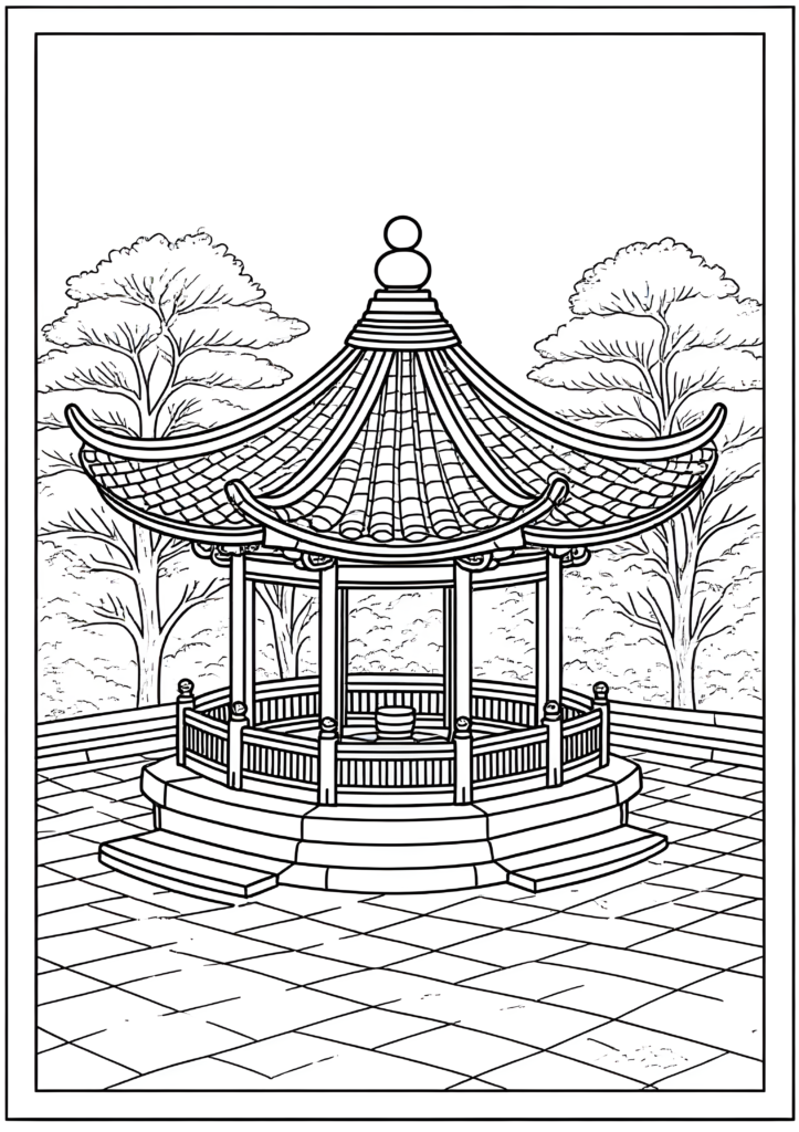 Coloriages Kiosques & pavillons