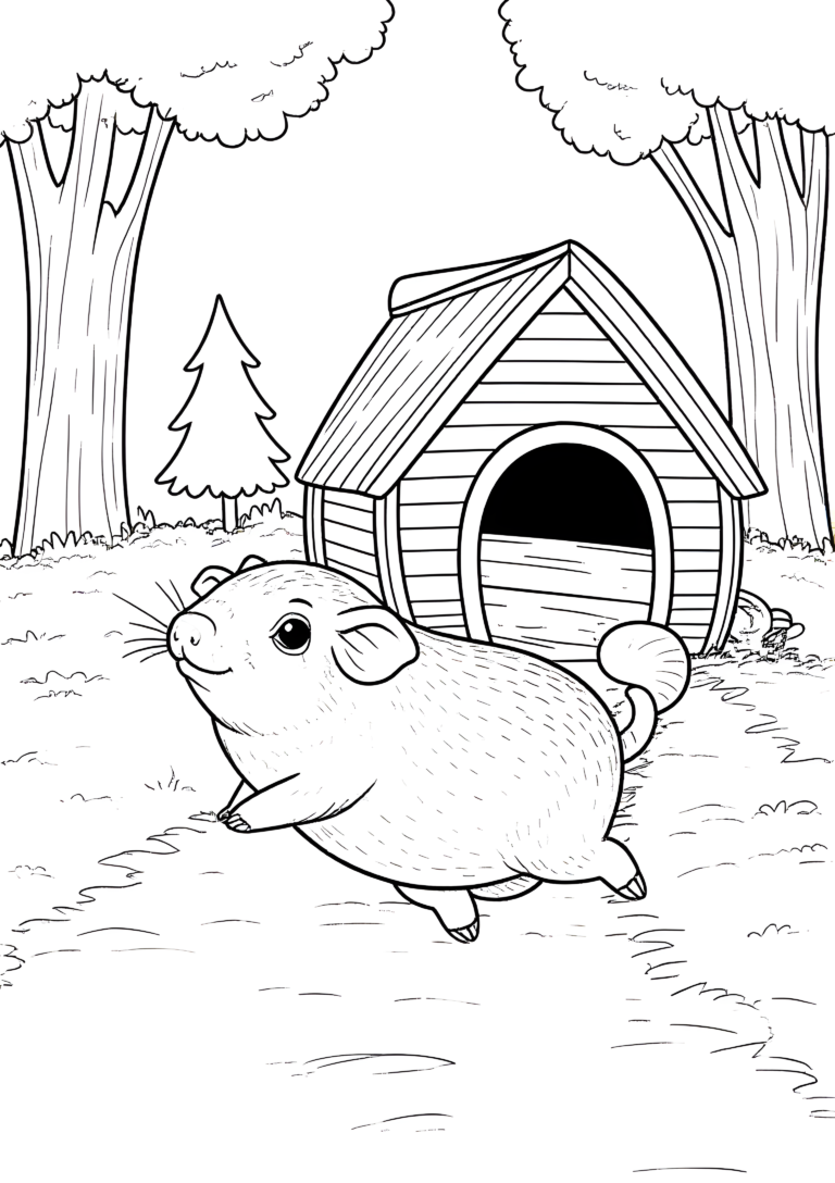 Coloriage Cochon d’Inde à la Carotte à imprimer gratuitement