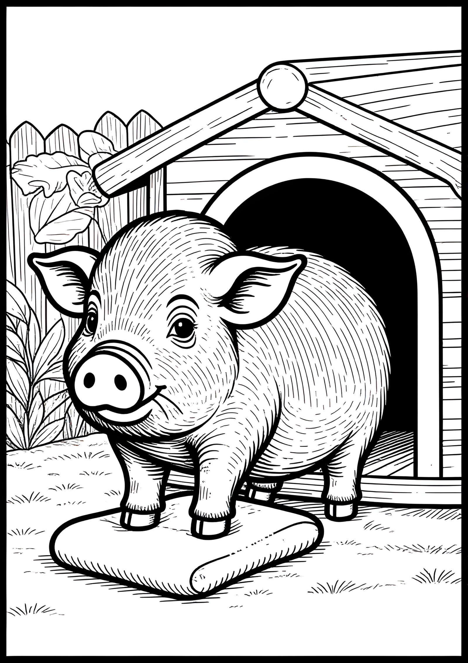 Coloriage Cochon d’Inde Se Toilettant, variante 1