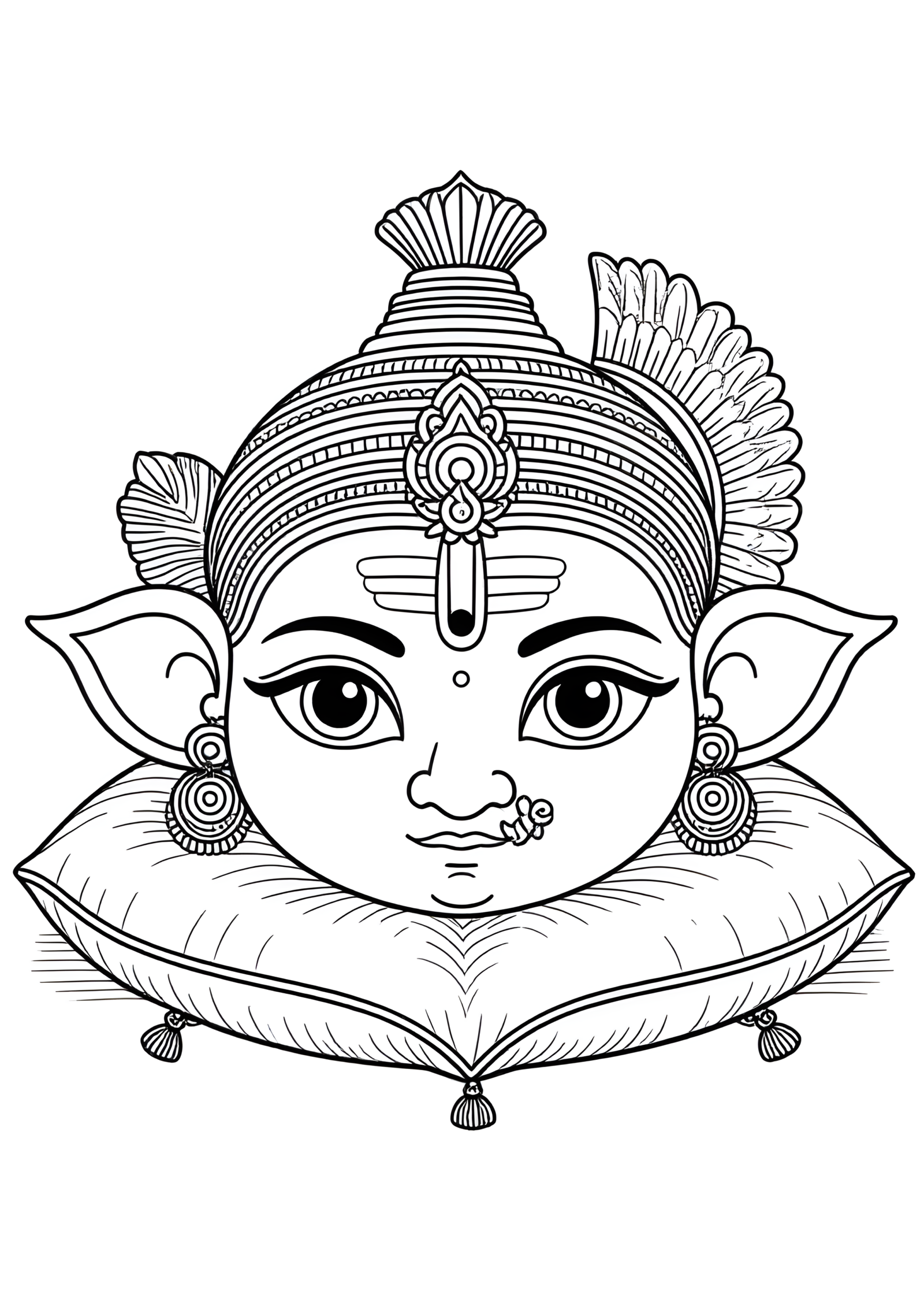 Coloriage Masque Raksha Sri Lankais, variante 1