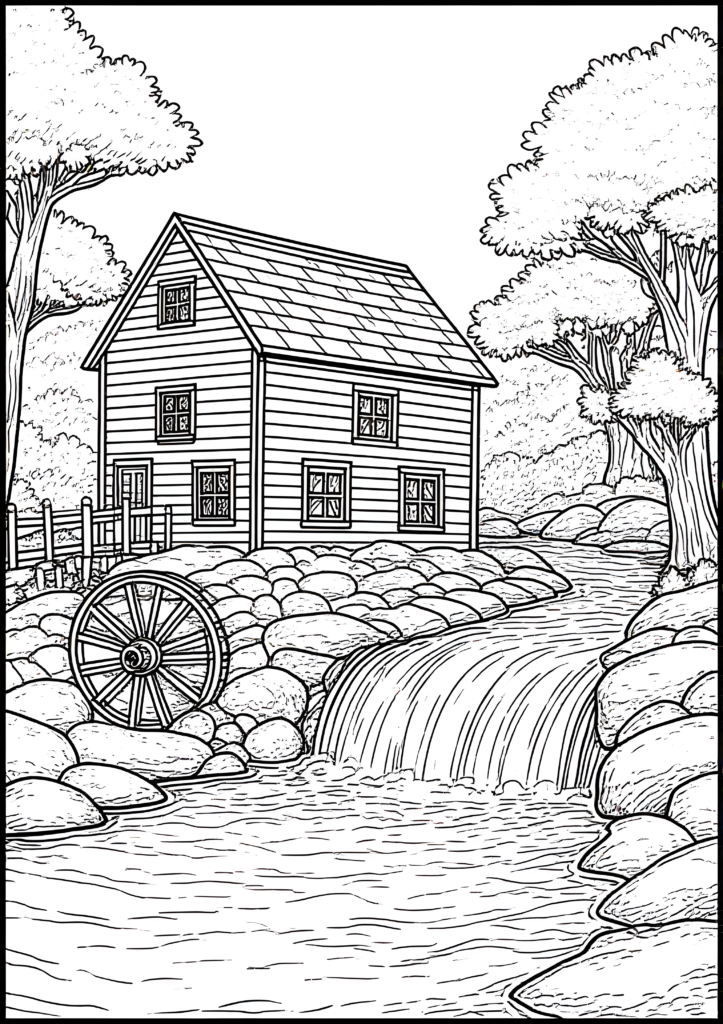 Coloriages Moulins du monde