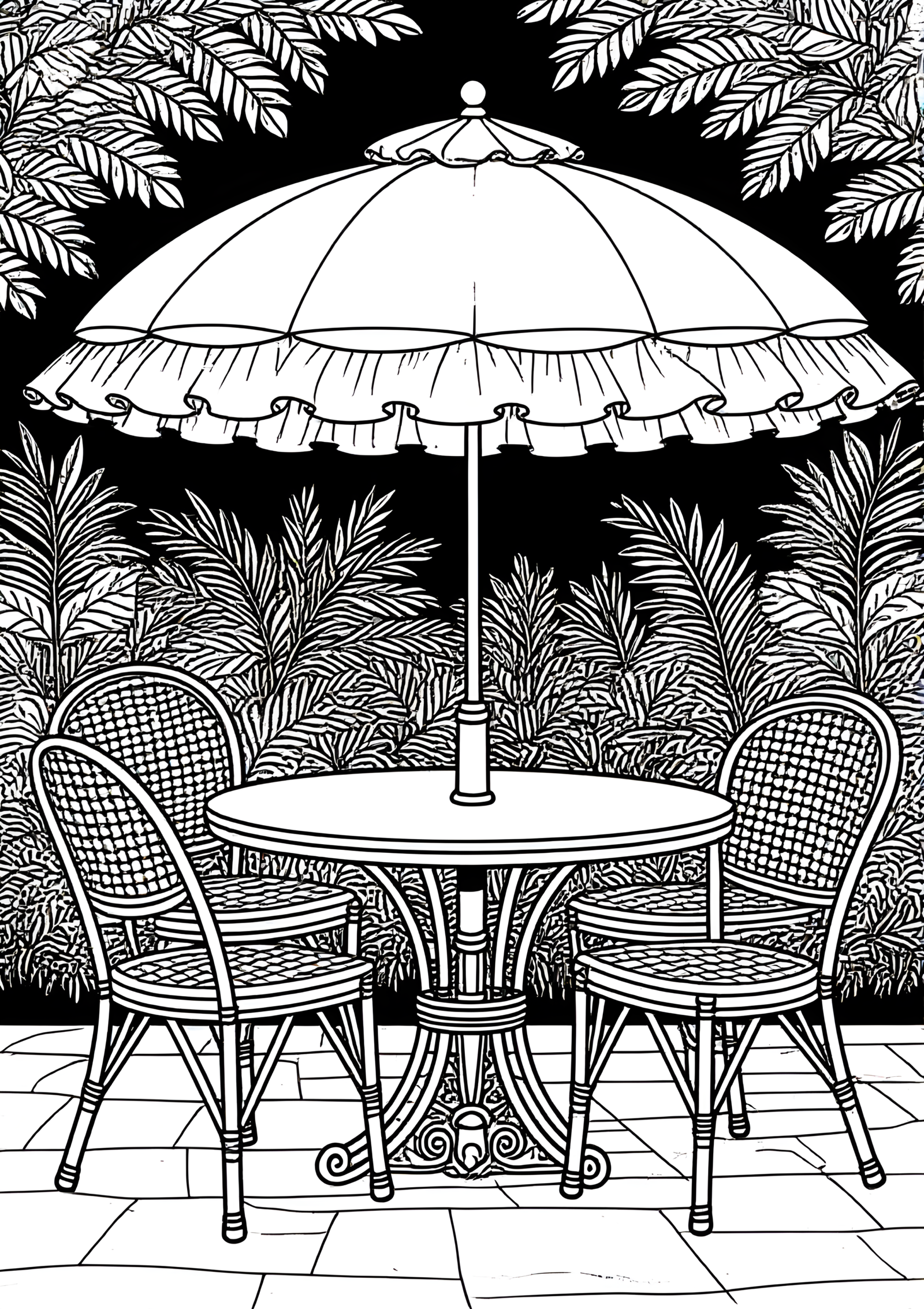 Coloriage PARASOL FLAMENCO À VOLANTS à imprimer gratuitement