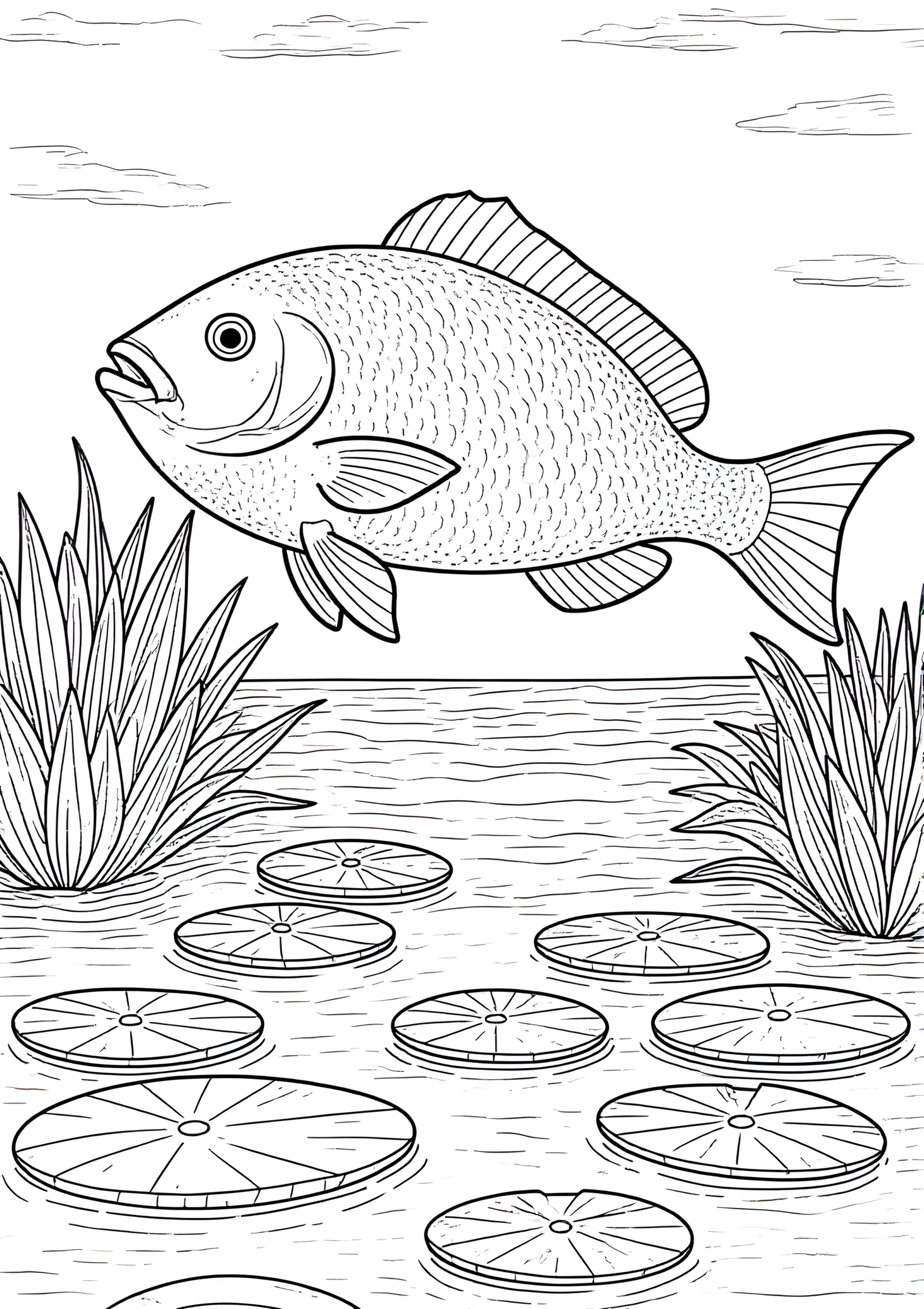 Coloriage Poisson Chirurgien Brouteur, variante 2