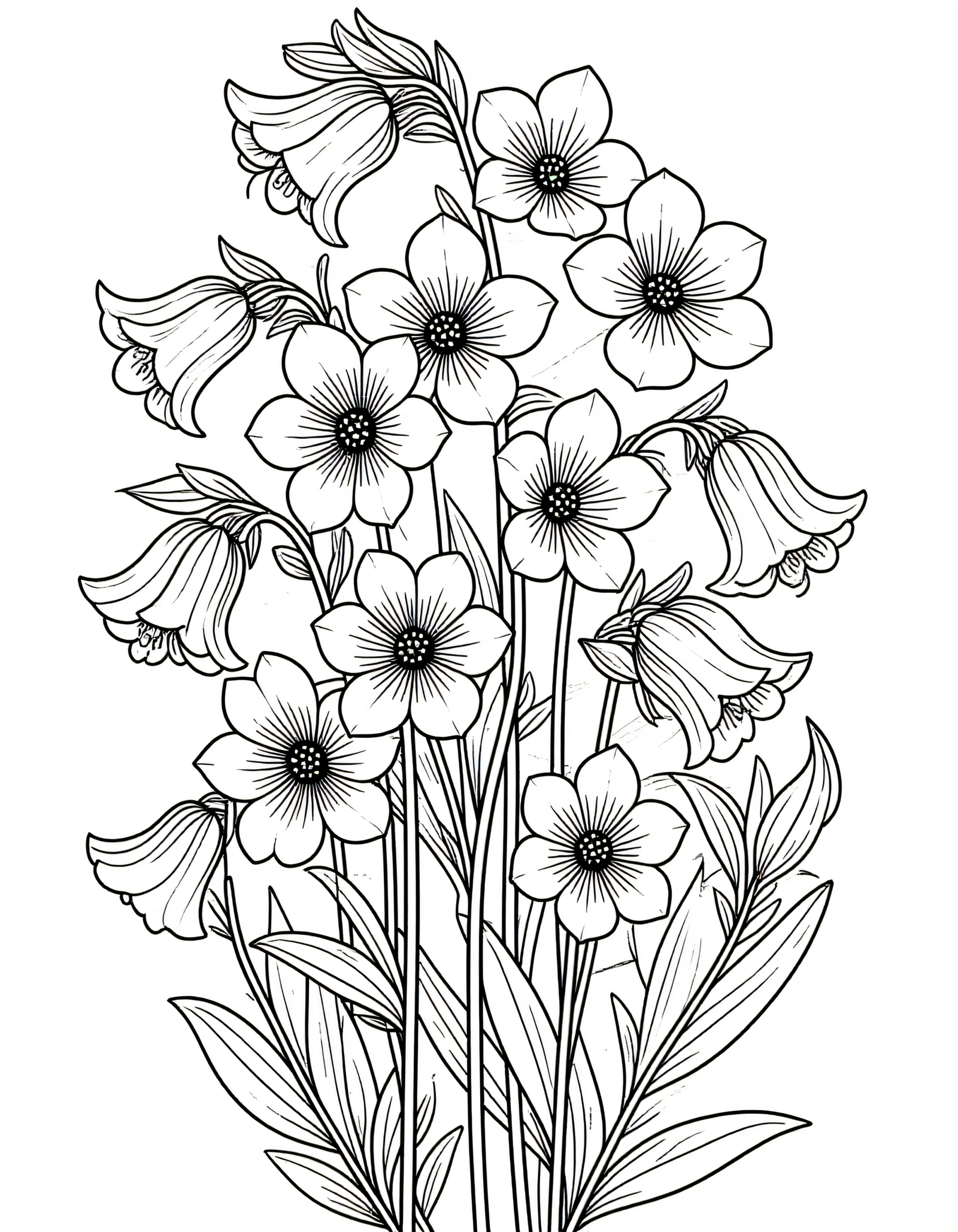 Coloriage Jacinthes des bois, variante 2