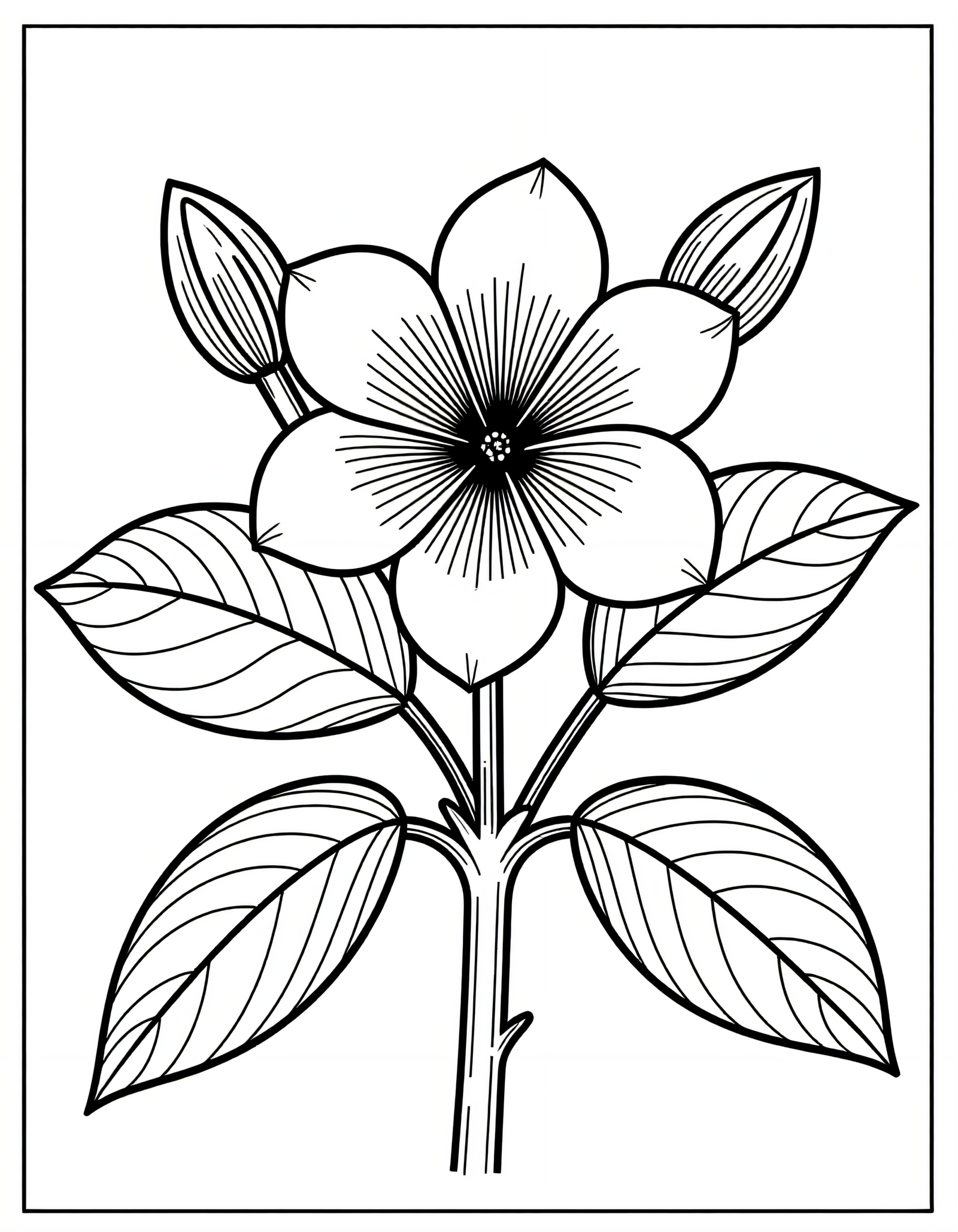 Coloriage Frangipanier, variante 2