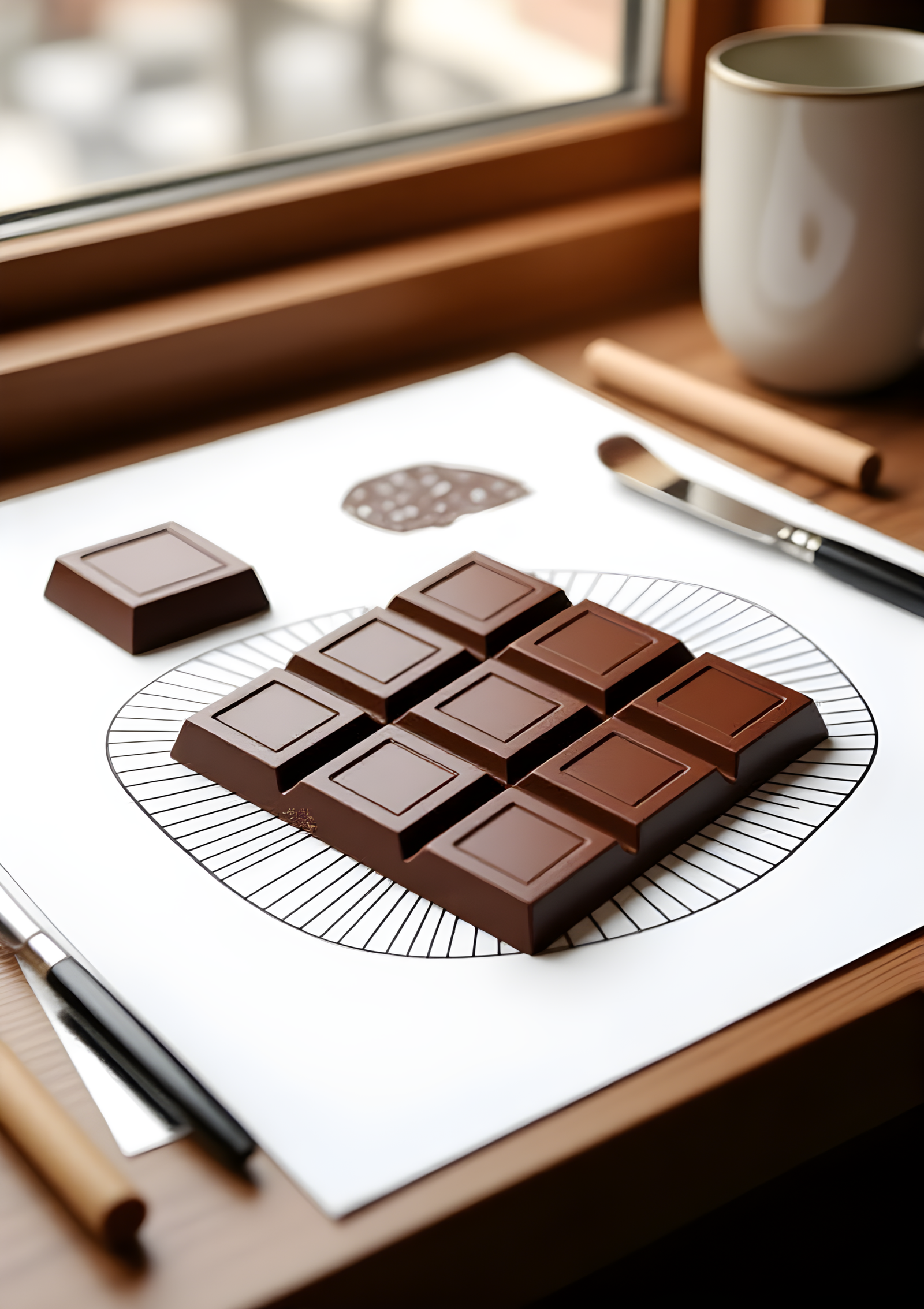 Coloriage atelier de chocolaterie, variante 2