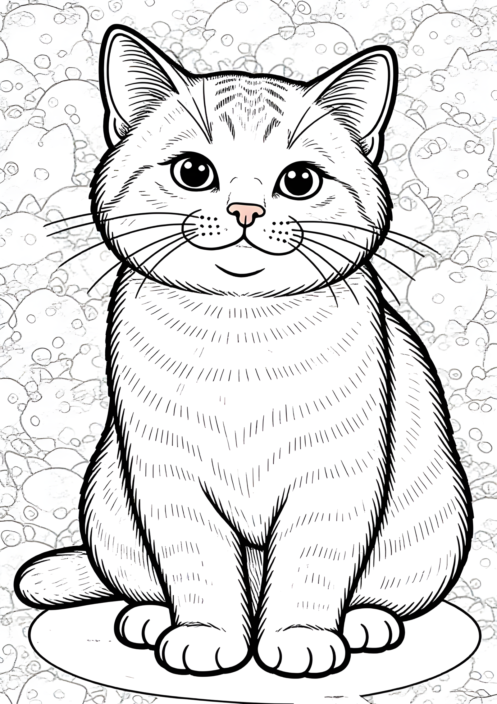Coloriage Chat Munchkin À Colorier Motif Simple, variante 2