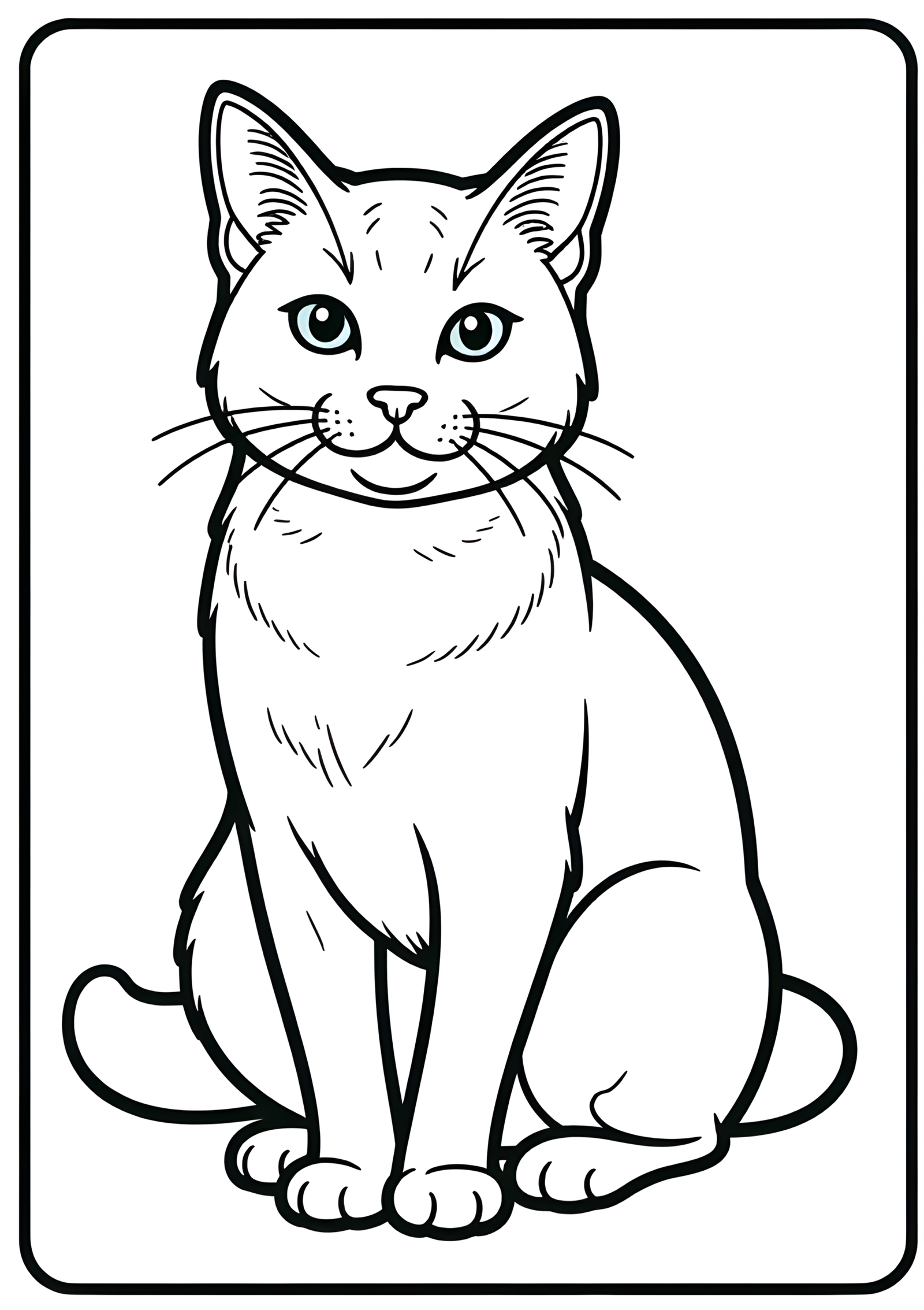Coloriage Chat Russe Bleu Dessin À Colorier Simple, variante 2