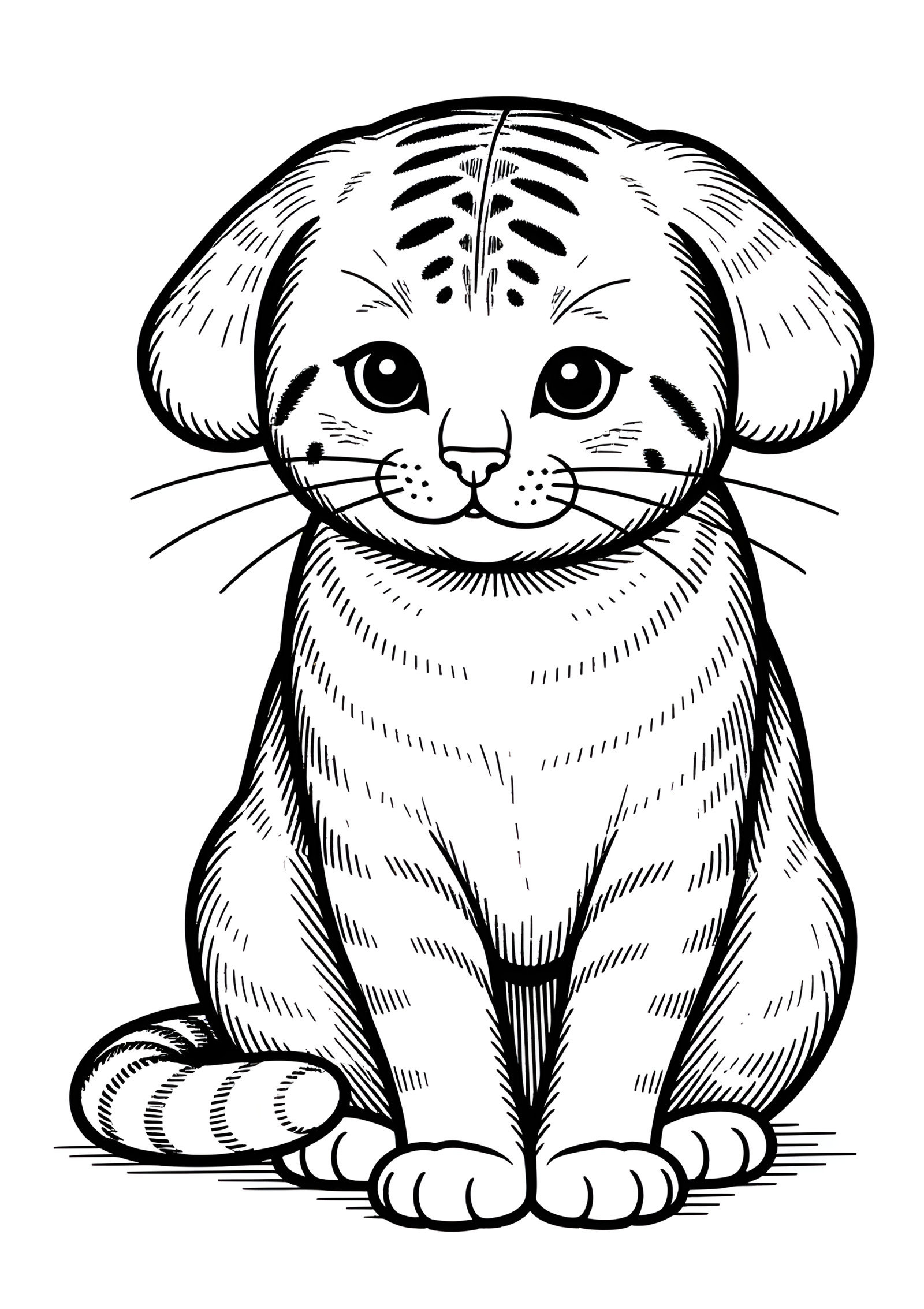 Coloriage Chat Foldex à Colorier Motif Simple, variante 2