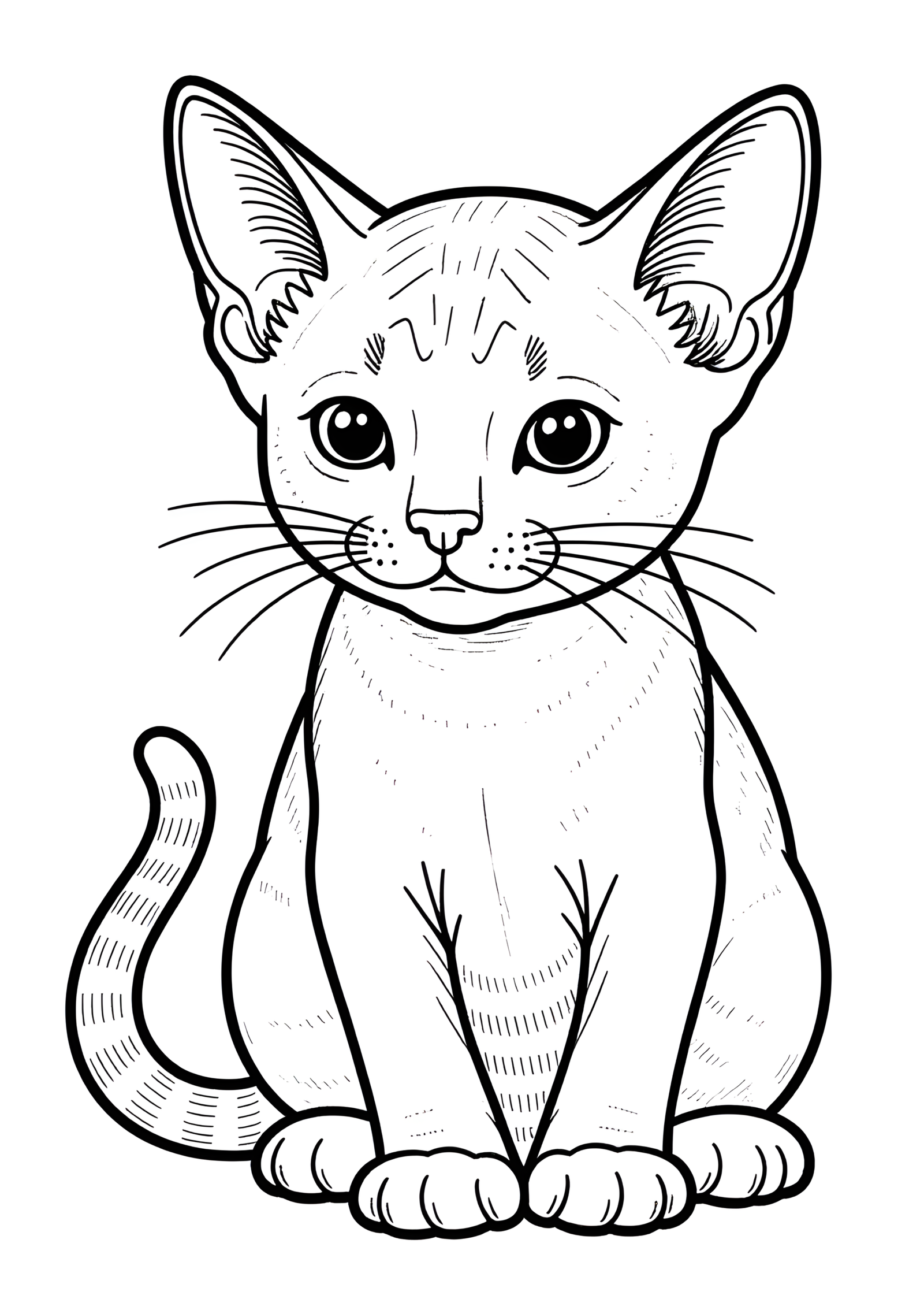 Coloriage Chat Bambino À Colorier Simple, variante 2
