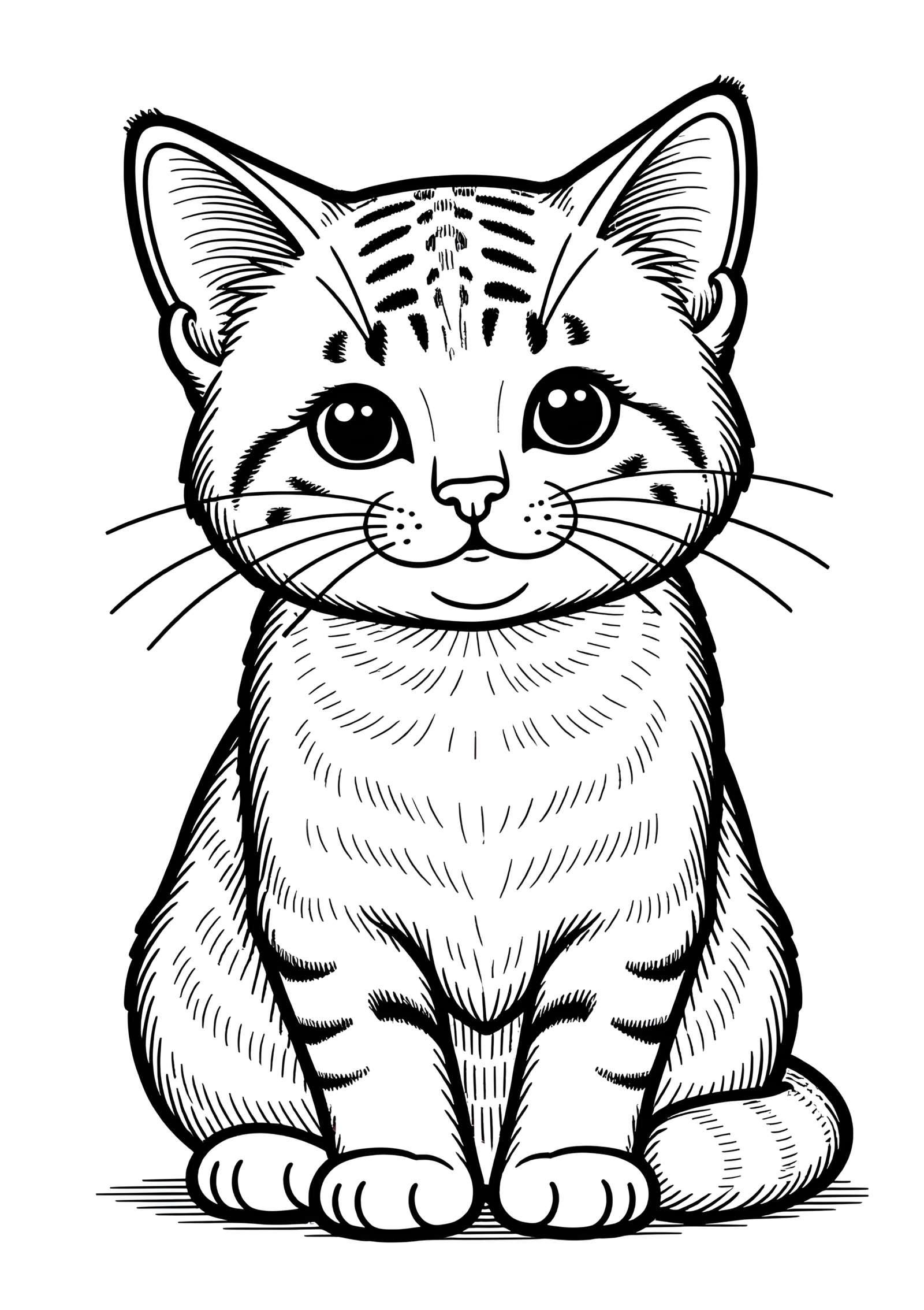 Coloriage Chat Serrade Petit à colorier, variante 2