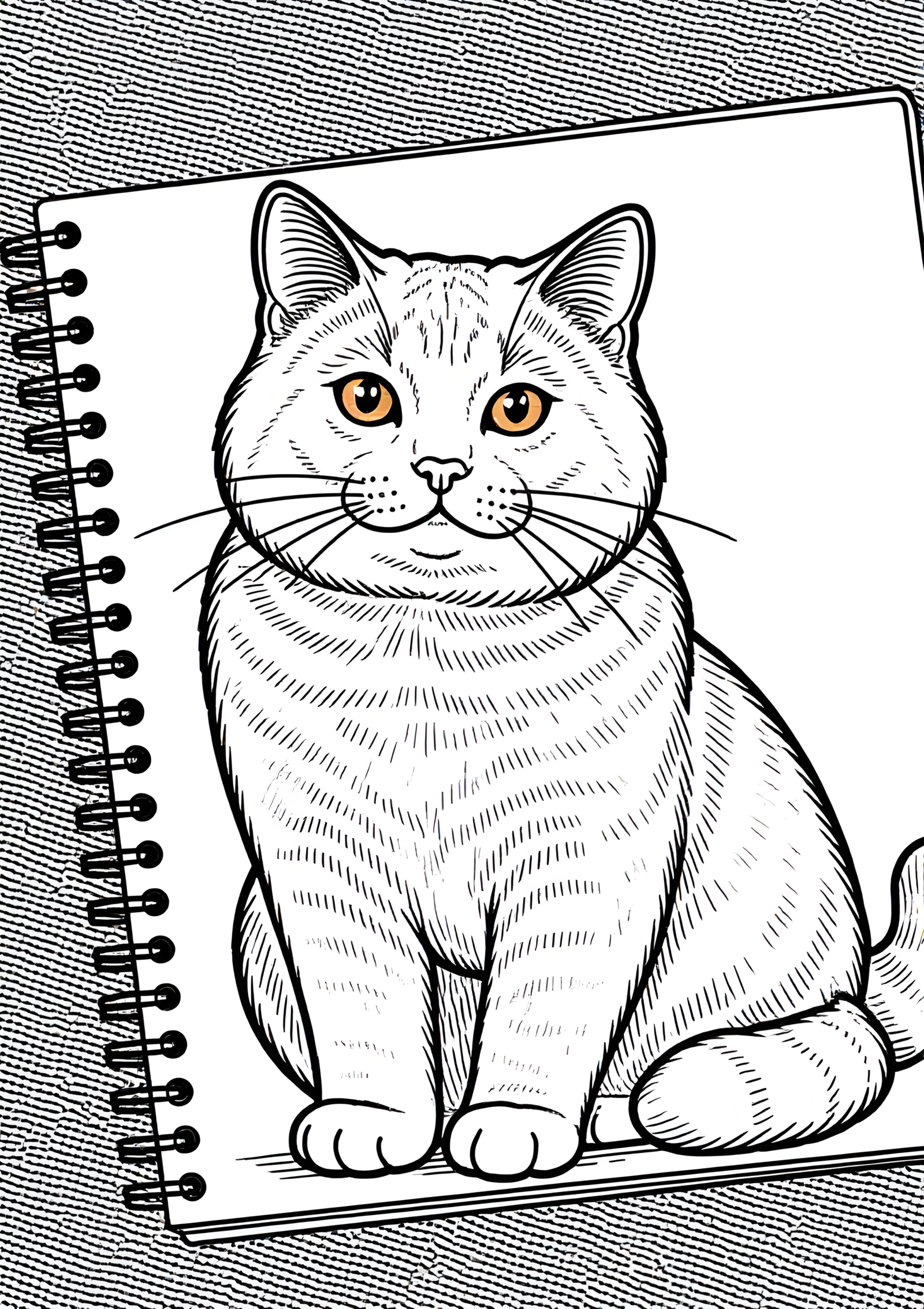 Coloriage Chat Chartreux À Colorier Simple Design, variante 2